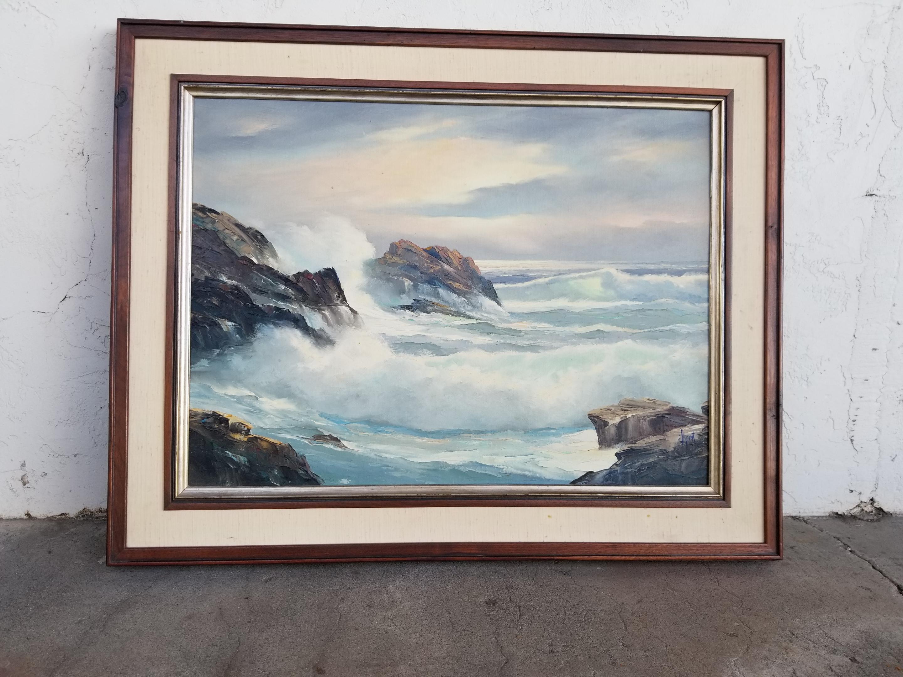 Hand-Painted California Seascape Painting by Alfred Dupont