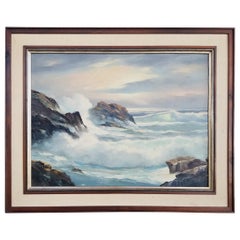 Vintage California Seascape Painting by Alfred Dupont