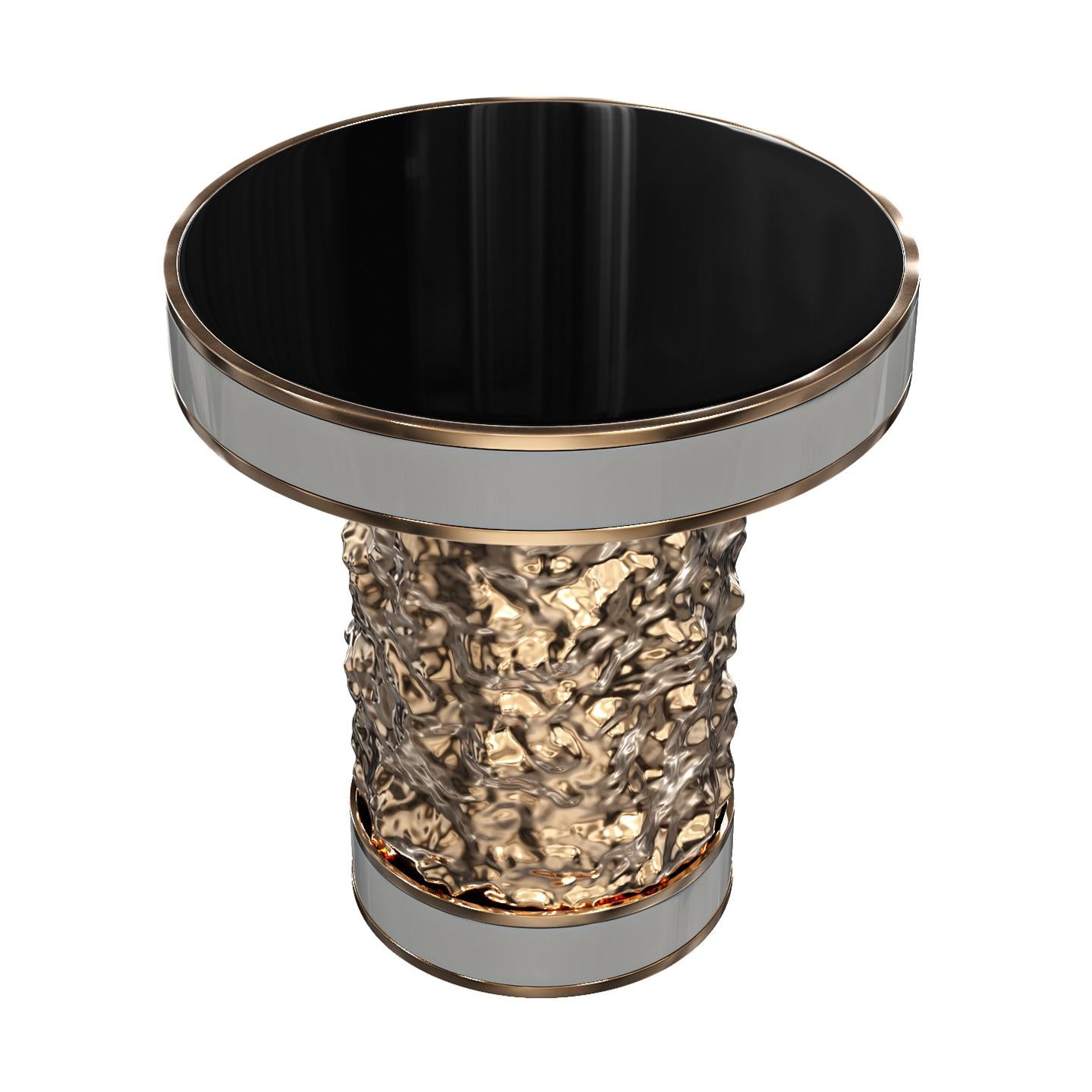 Beistelltisch „California“ aus Bronze und Edelstahl, handgefertigt, Istanbul (Türkisch) im Angebot