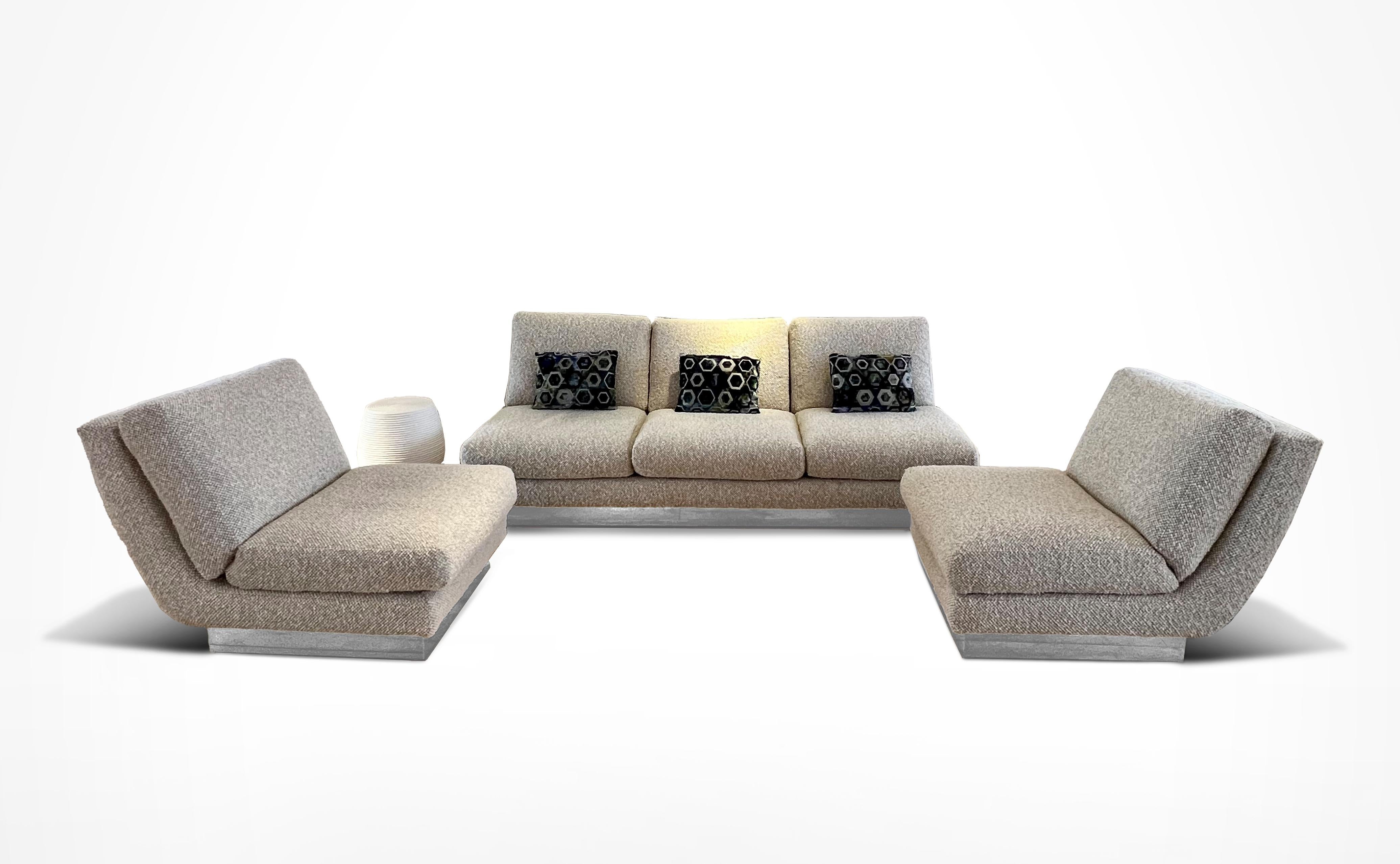 Late 20th Century 'California' Sofa and 2 Chairs, Jacques Charpentier, 1970s For Sale
