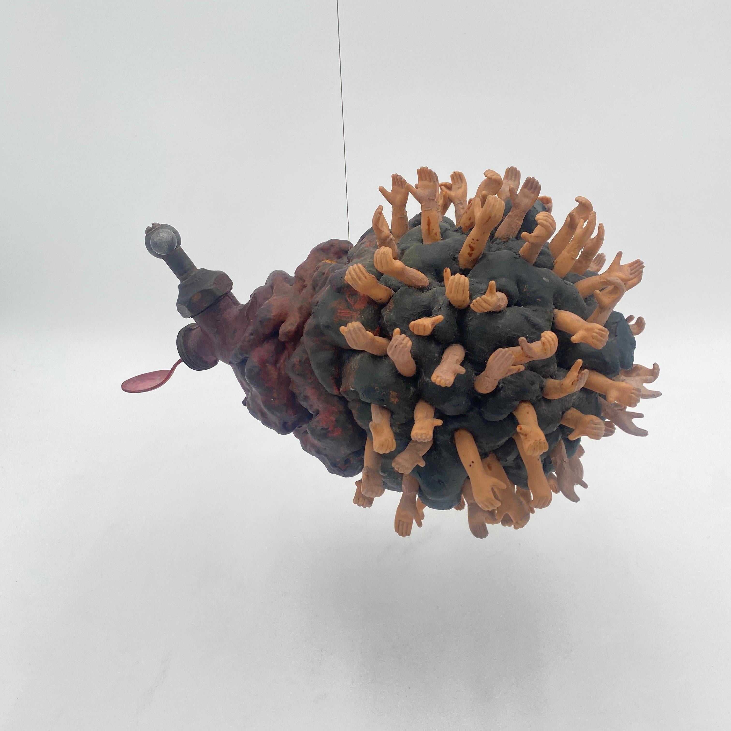 Abstrakte Hängeskulptur aus Kalifornien California Studio, 1980er Jahre (Metall) im Angebot