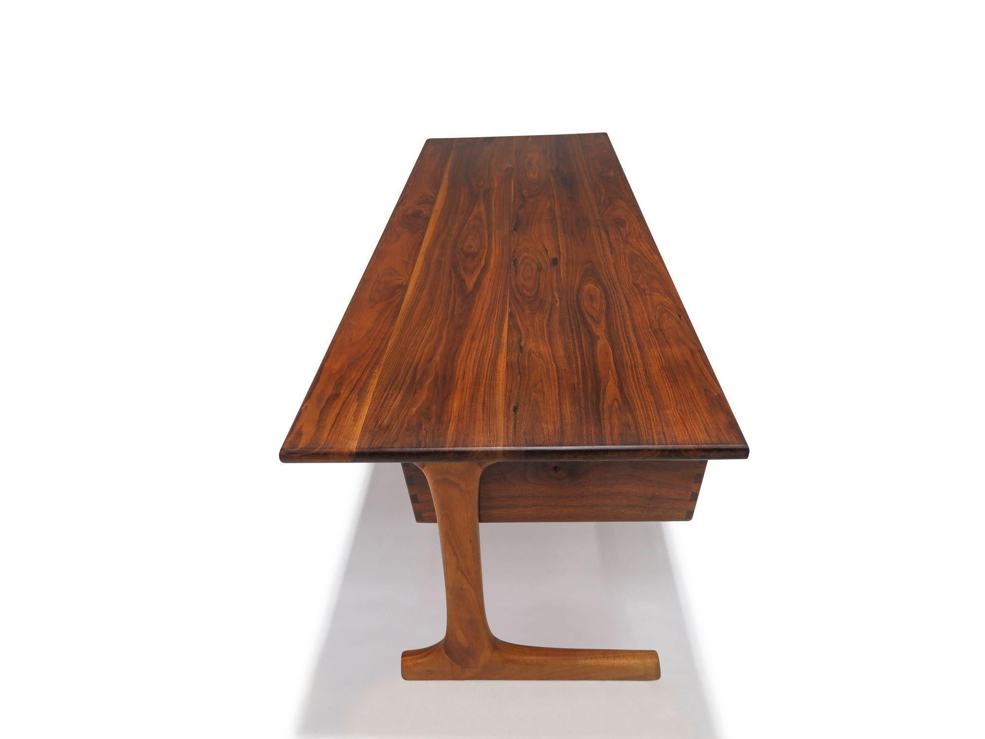 20th Century California Studio Black Walnut Executive Desk #1 For Sale