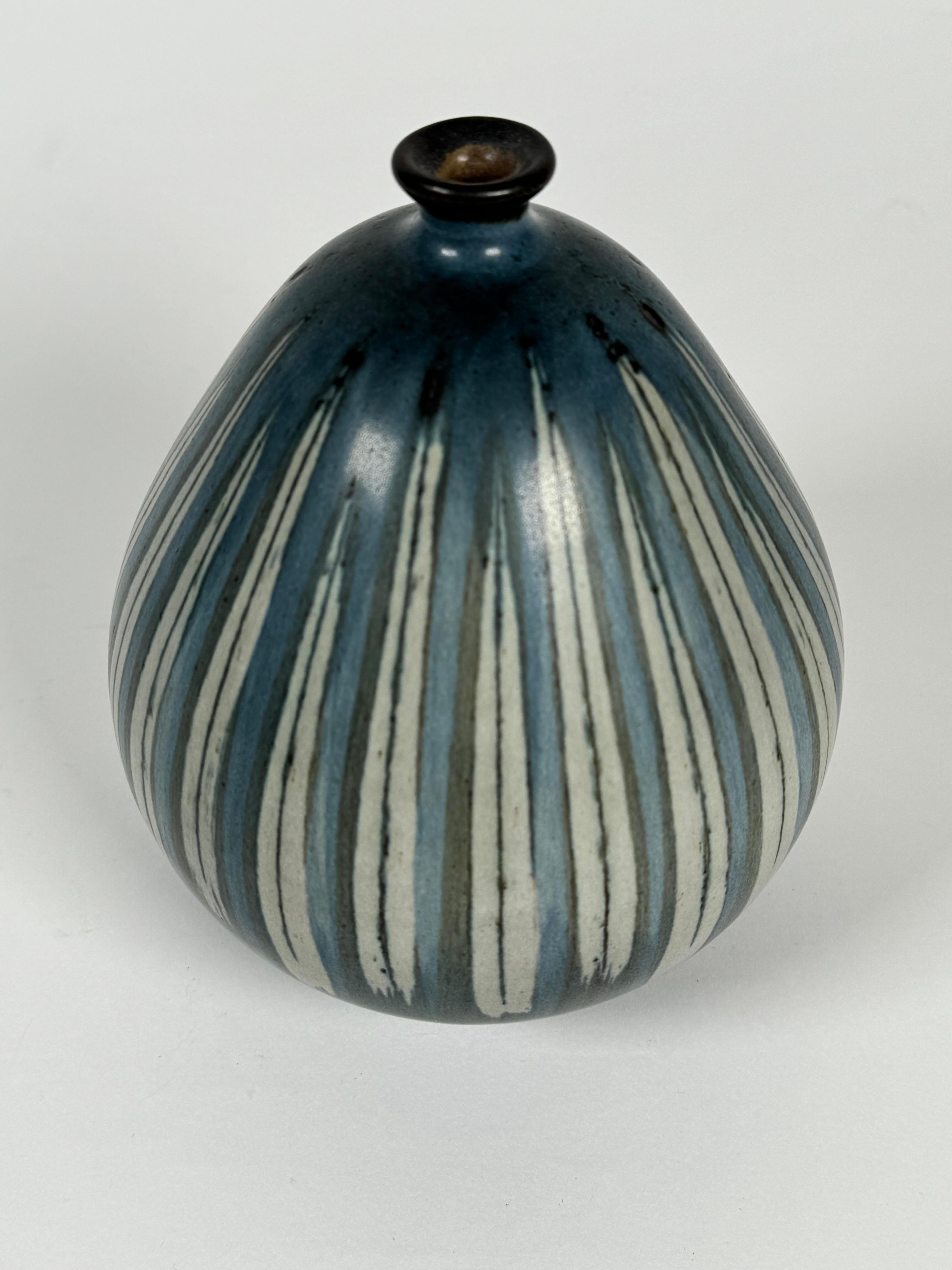 Kalifornisches Studio Keramischer Künstler Rupert Deese Zwiebelig  Vase (1924-2010) (amerikanisch) im Angebot
