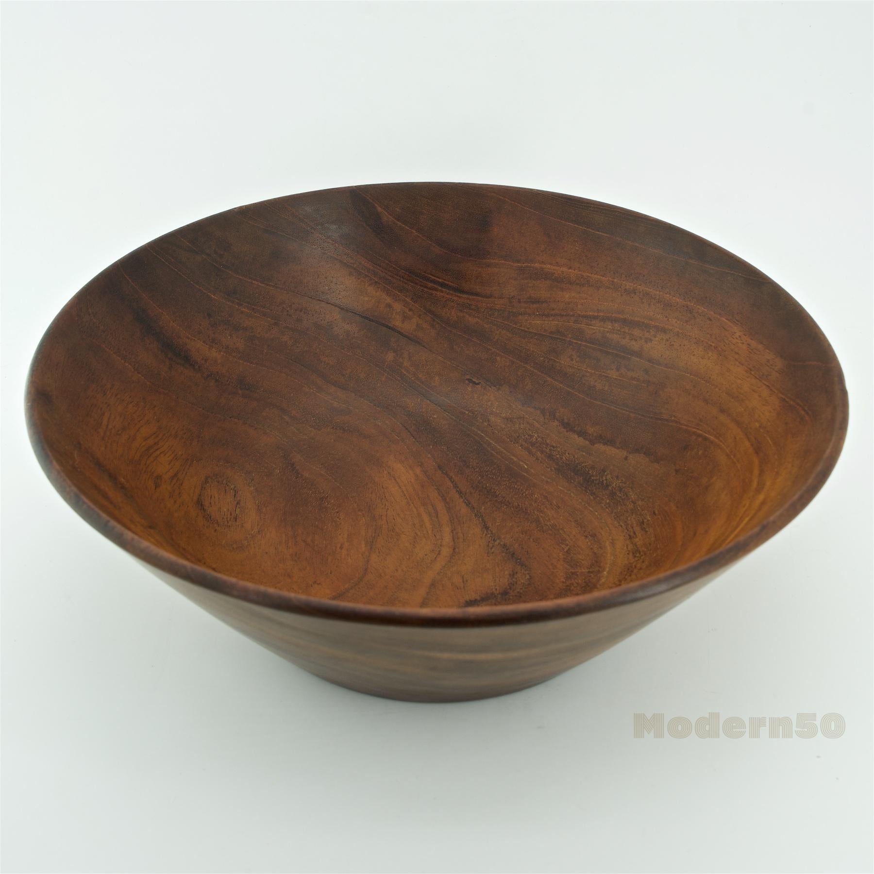 Turned California Studio Craft Mahogany Centerpiece Fruit Bowl by Bob Stocksdale For Sale