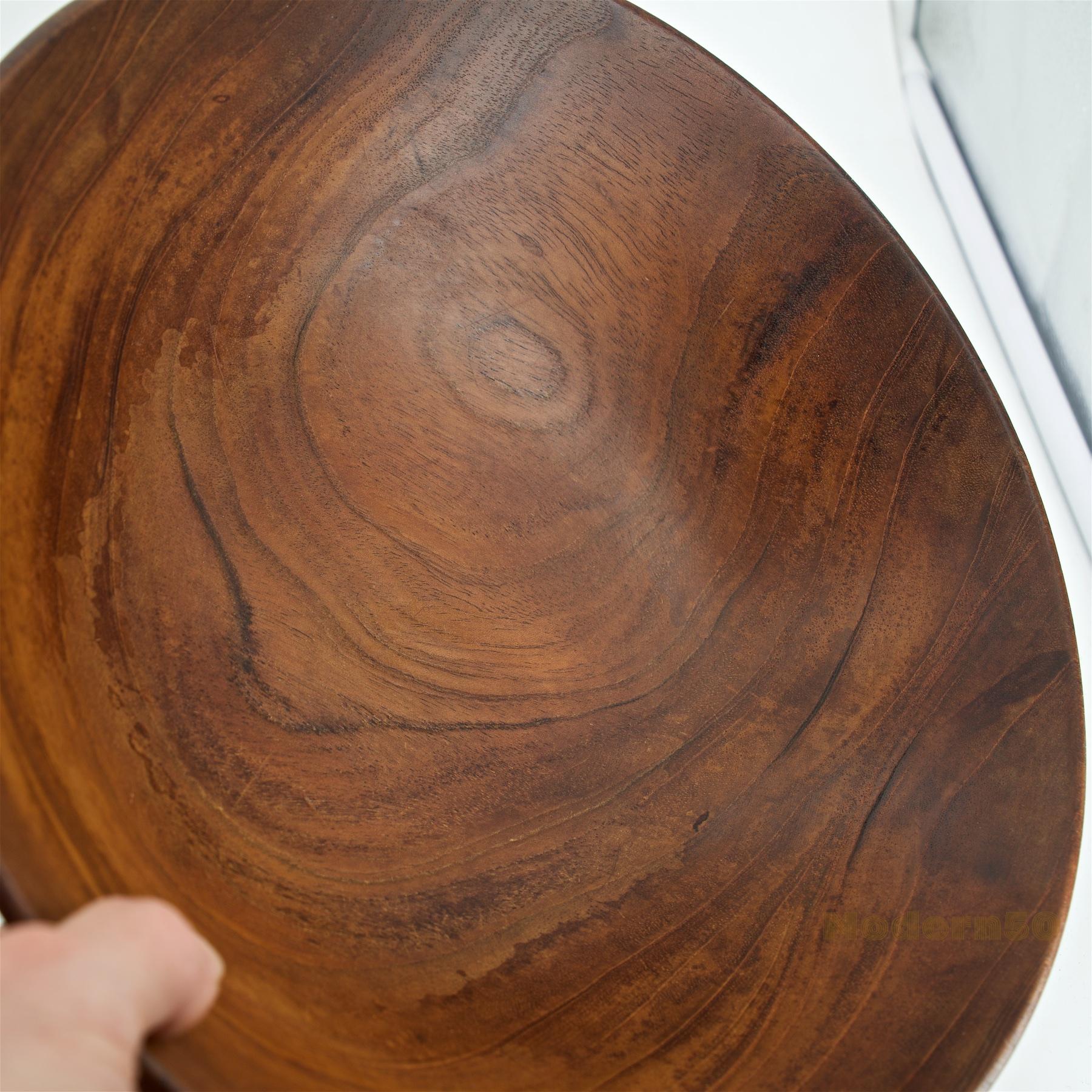 California Studio Craft Mahogany Centerpiece Fruit Bowl by Bob Stocksdale In Fair Condition For Sale In Hyattsville, MD