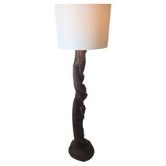 California Studio Craft – Gedrehte Stehlampe aus Hartholz in natürlicher, organischer Form, 1960