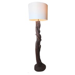 California Studio Craft – Gedrehte Stehlampe aus Hartholz in natürlicher, organischer Form, 1960