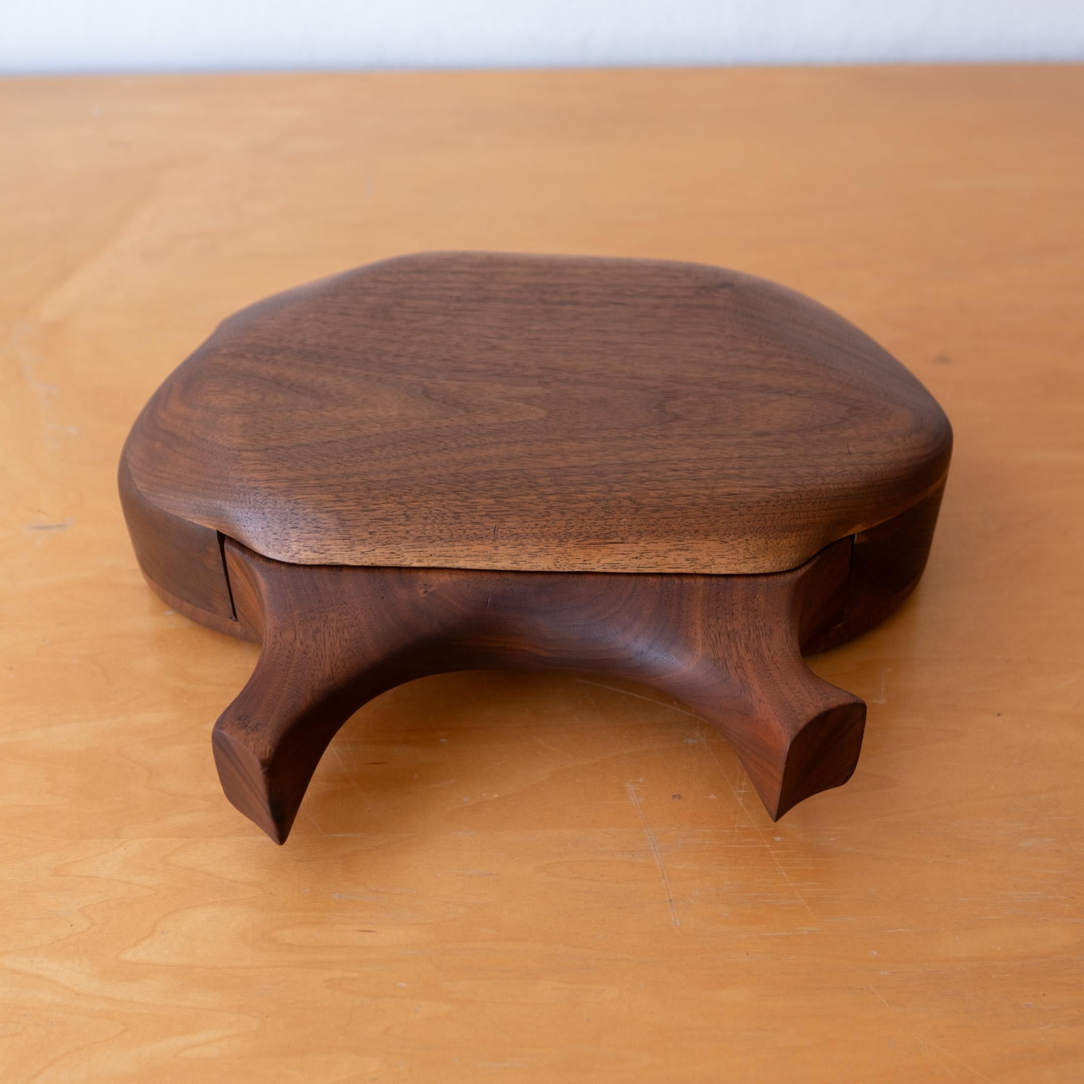 California Studio Handcrafted Wood and Fur Jewelry Fetish Box 1970s In Good Condition For Sale In San Diego, CA