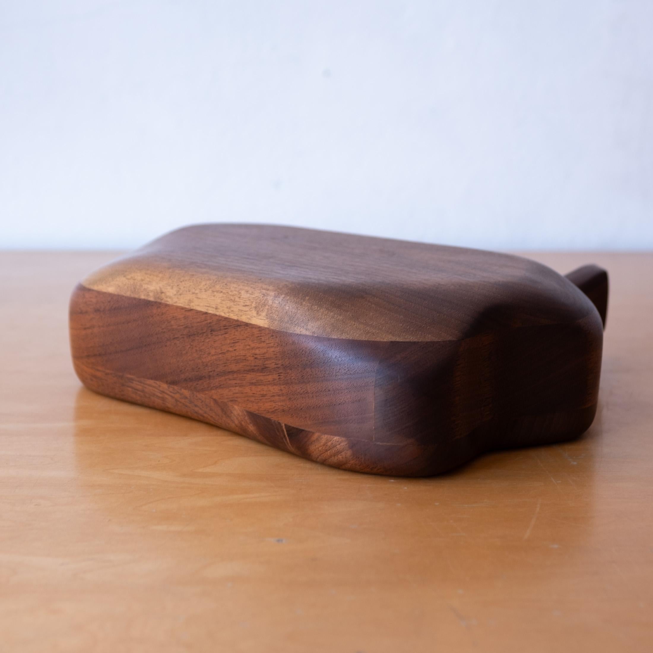 California Studio Handcrafted Wood and Fur Jewelry Fetish Box 1970s For Sale 2