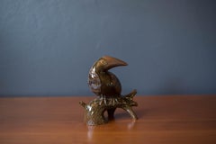 Escultura de pájaro de gres esmaltado California Studio Mid Century de Robert Maxwell