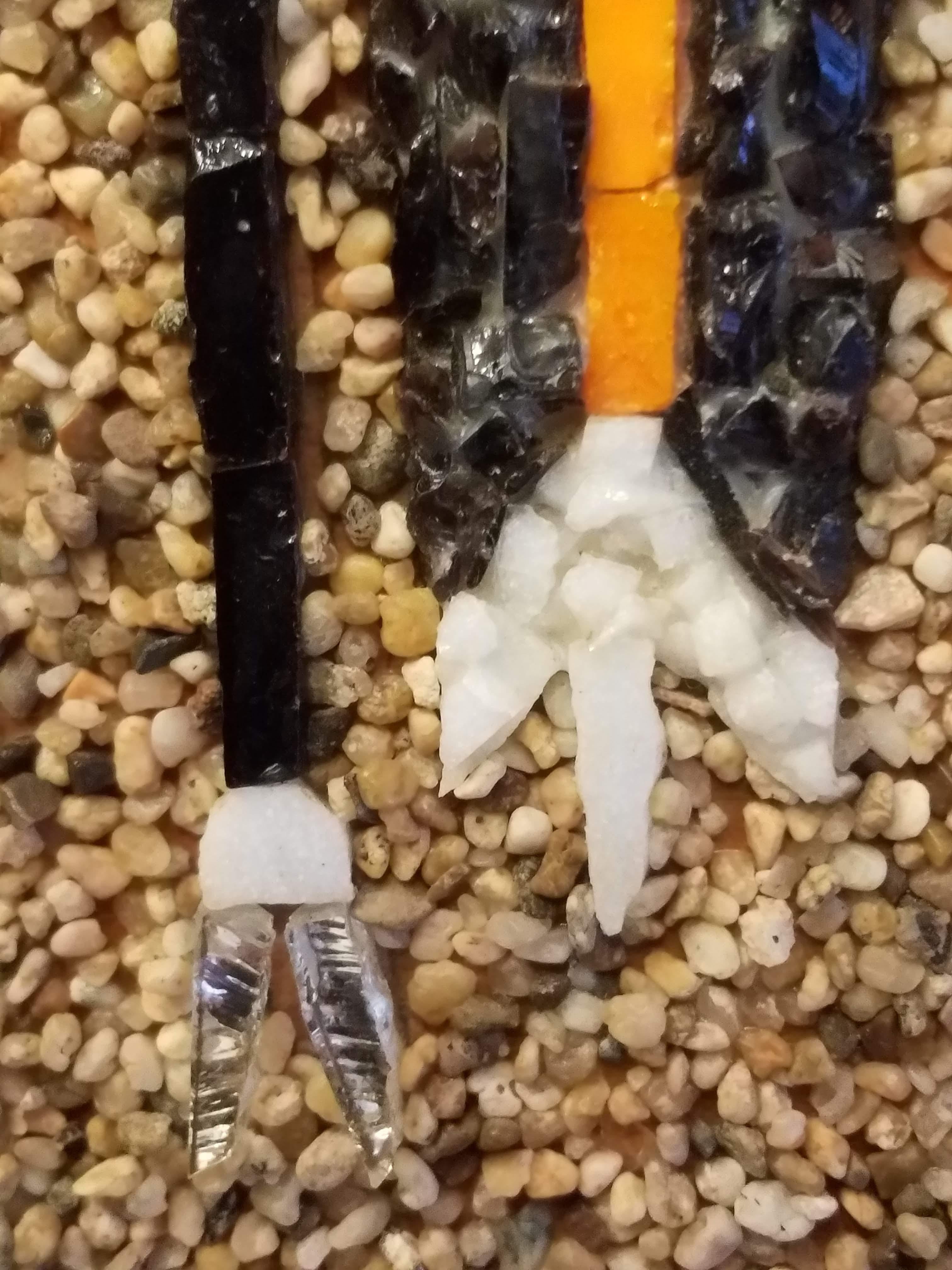 Kalifornien Studio Mosaik Navajo Sand Gemälde Yei Tänzerin Regenbogen 1960 Guardians im Angebot 3