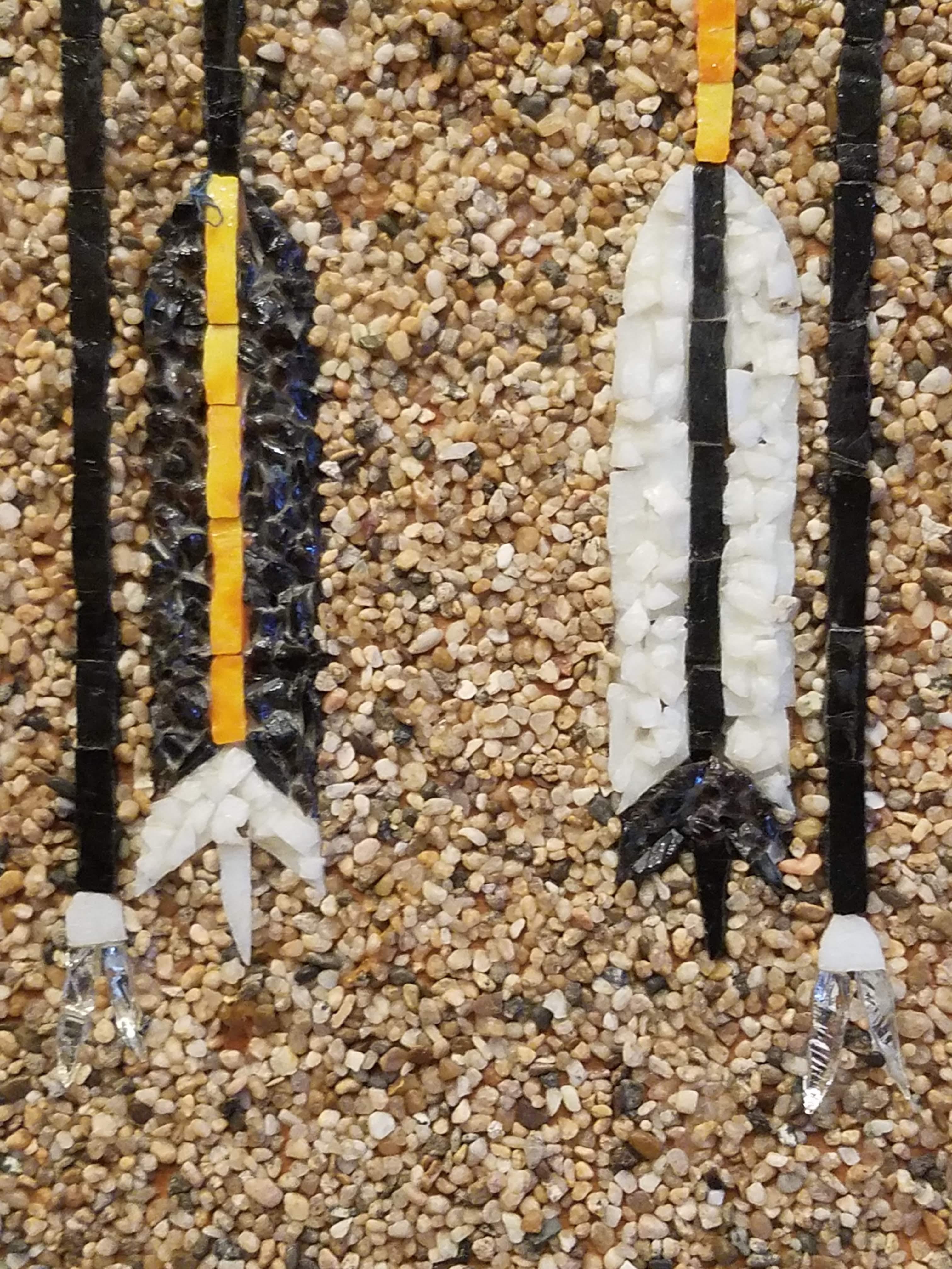 Kalifornien Studio Mosaik Navajo Sand Gemälde Yei Tänzerin Regenbogen 1960 Guardians im Angebot 1