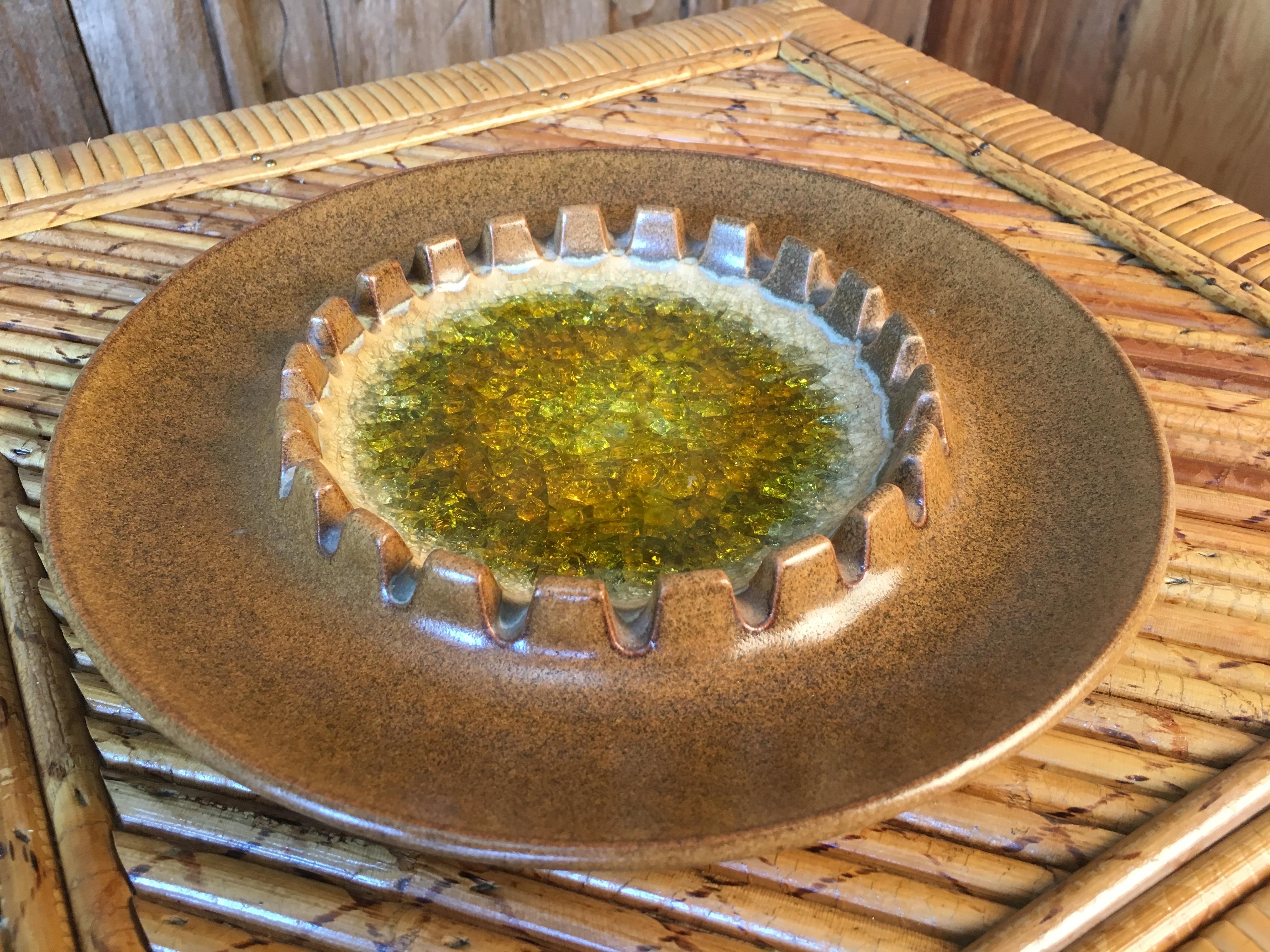 Mid-Century Modern California Studio Pottery Ashtray by Robert Maxwell, 1965 For Sale