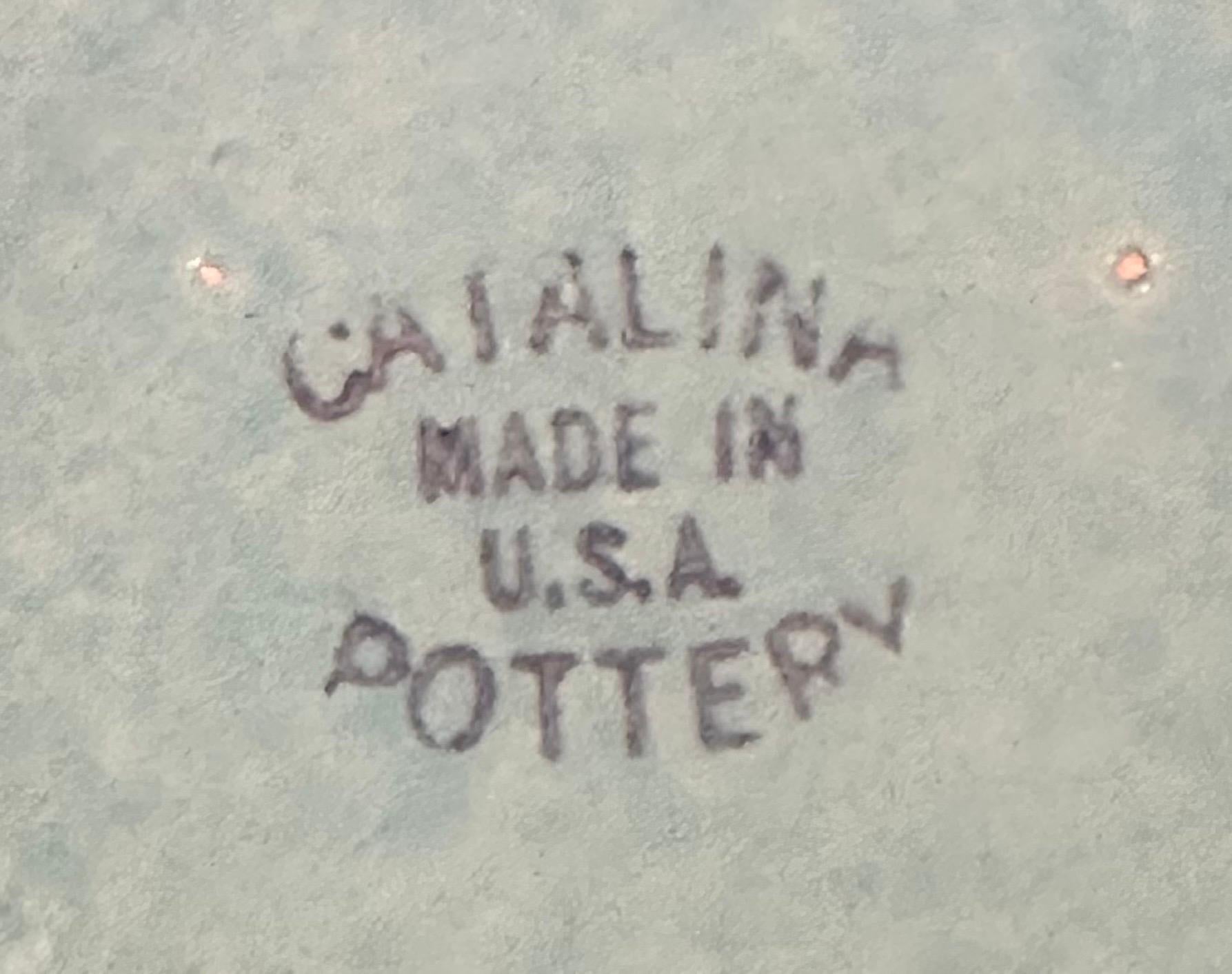 Studio Pottery California Vaso bianco e blu di Catalina Pottery in vendita 2