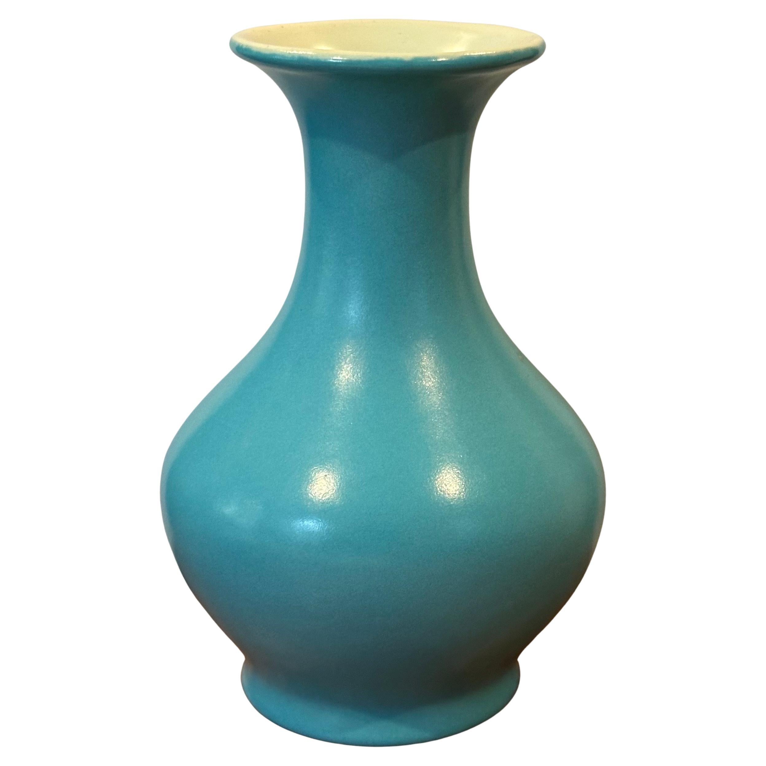 Studio Pottery California Vaso bianco e blu di Catalina Pottery in vendita 3