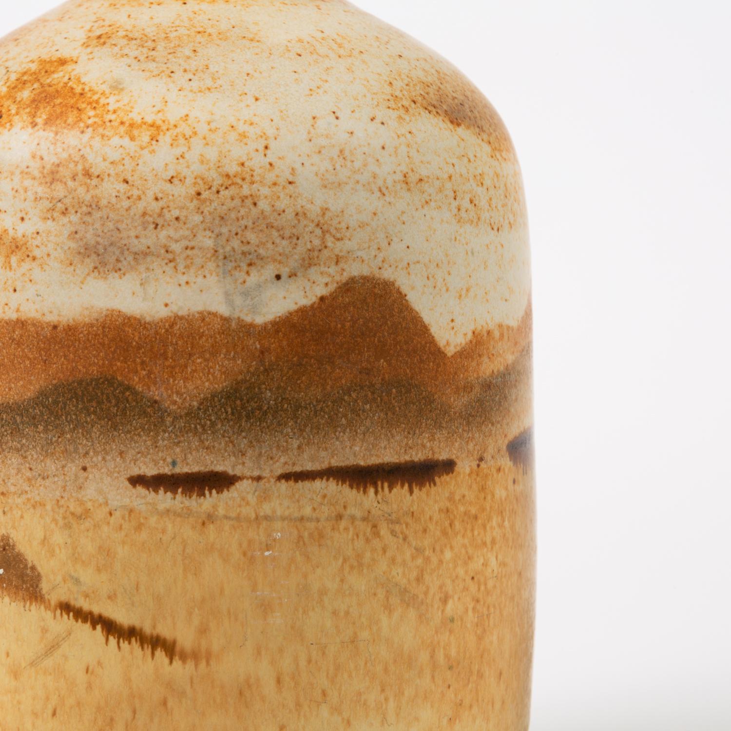 California Studio Pottery Bottle with Cork Stopper 'JB' 2