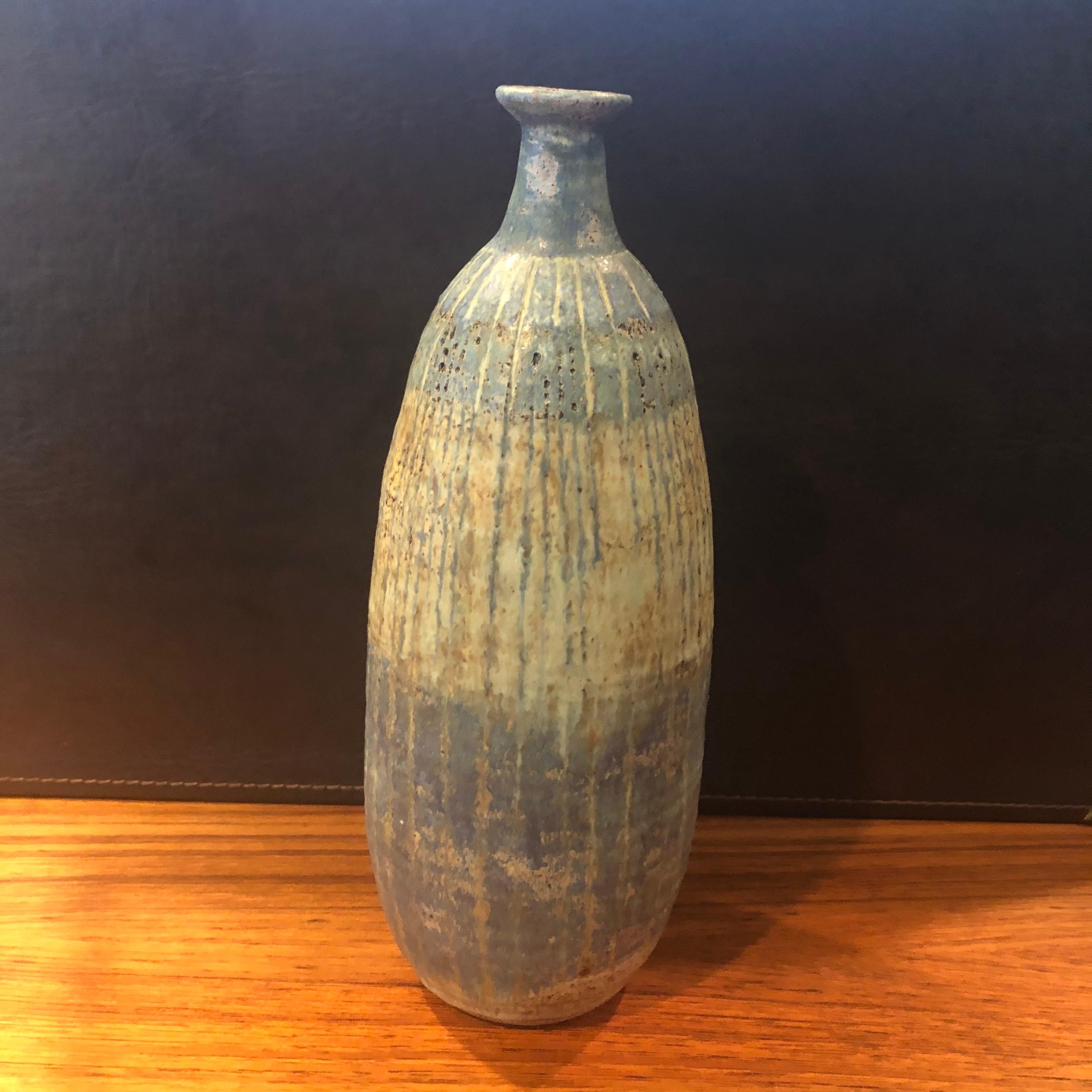 Mid-Century Modern California Studio Pottery Ceramic Vase by Helen Noel Shagam