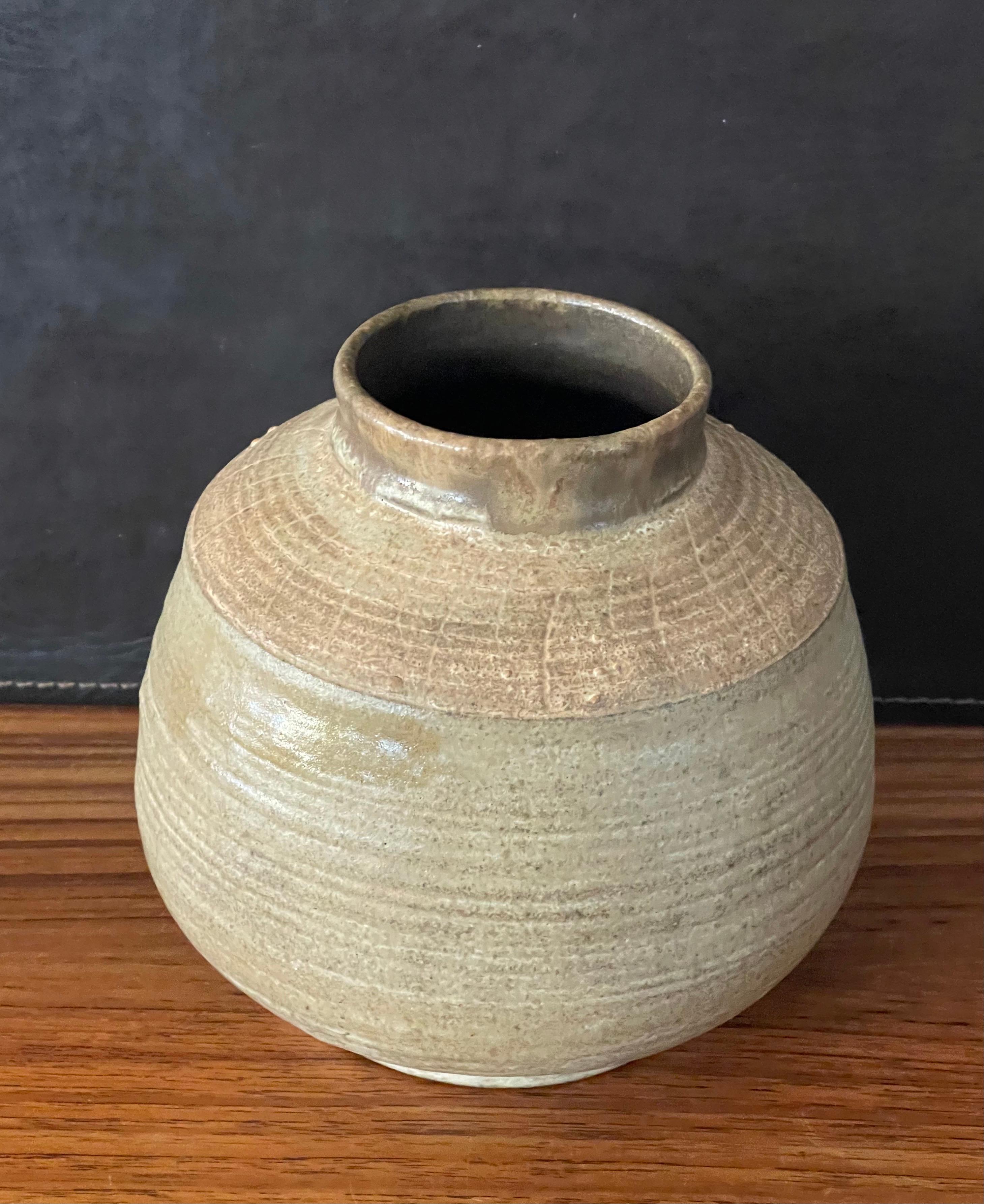 Mid-Century Modern California Studio Pottery Ceramic Vase by Helen Noel Shagam