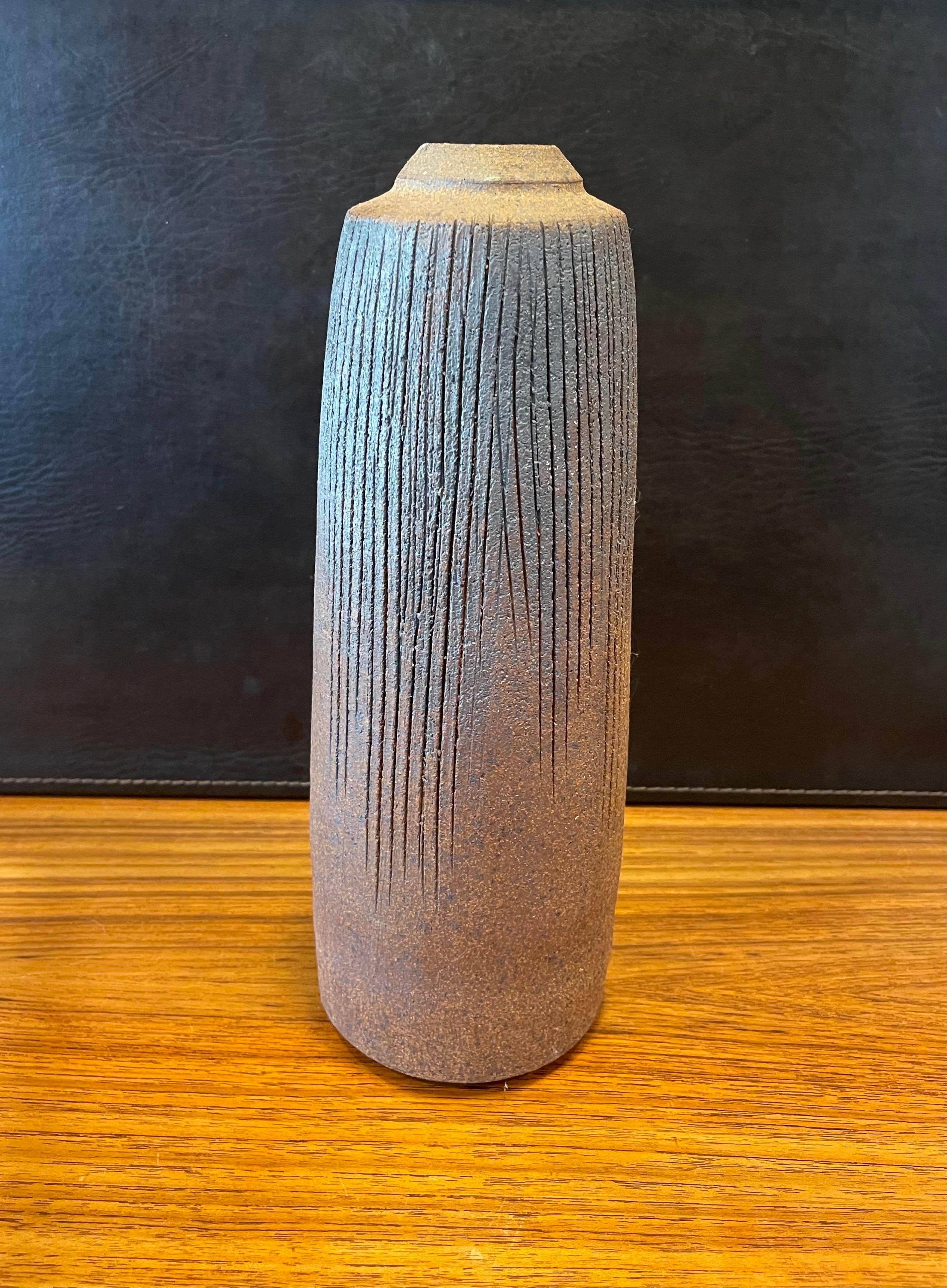 California Studio Pottery Earthenware Vase For Sale 5