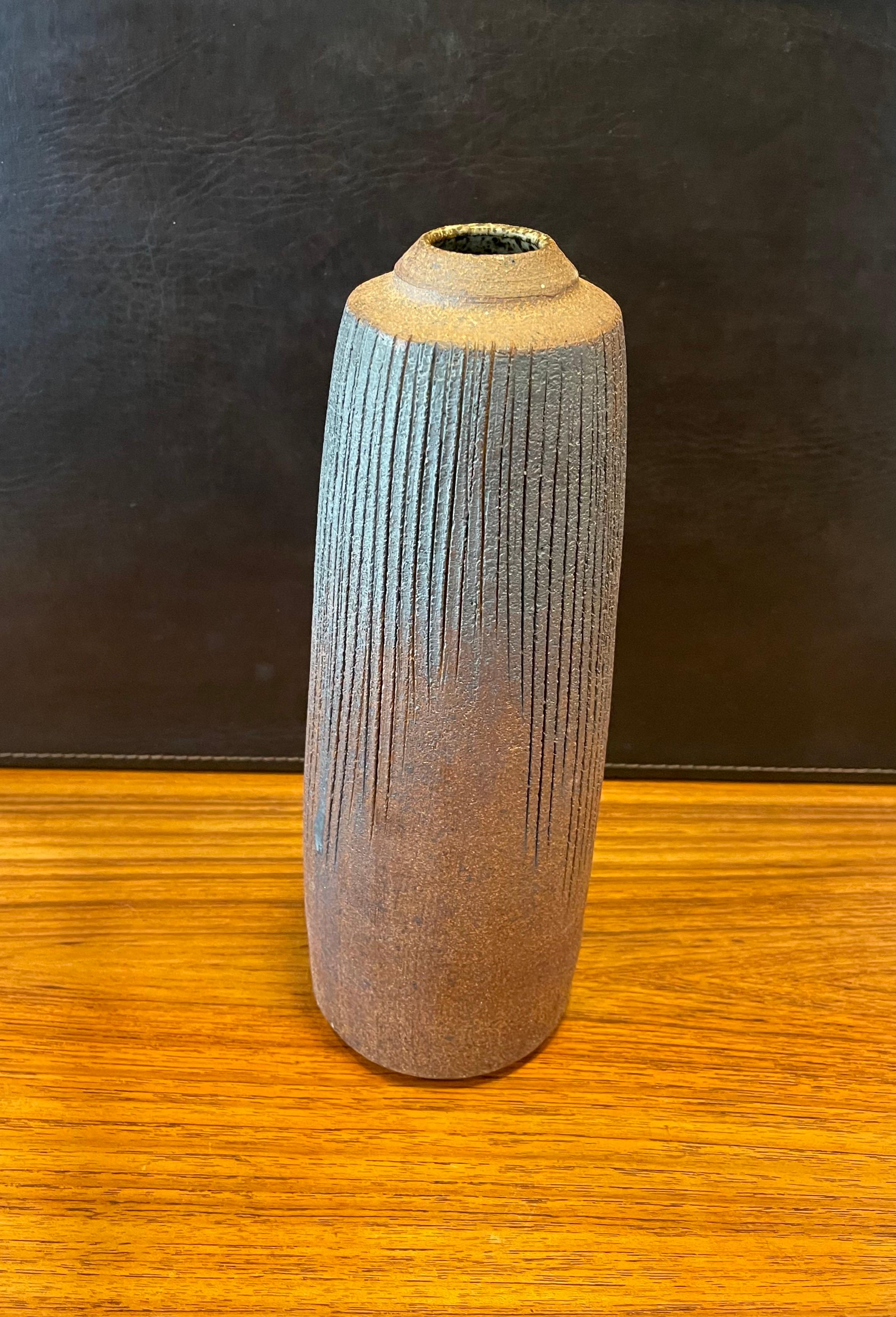 American California Studio Pottery Earthenware Vase For Sale