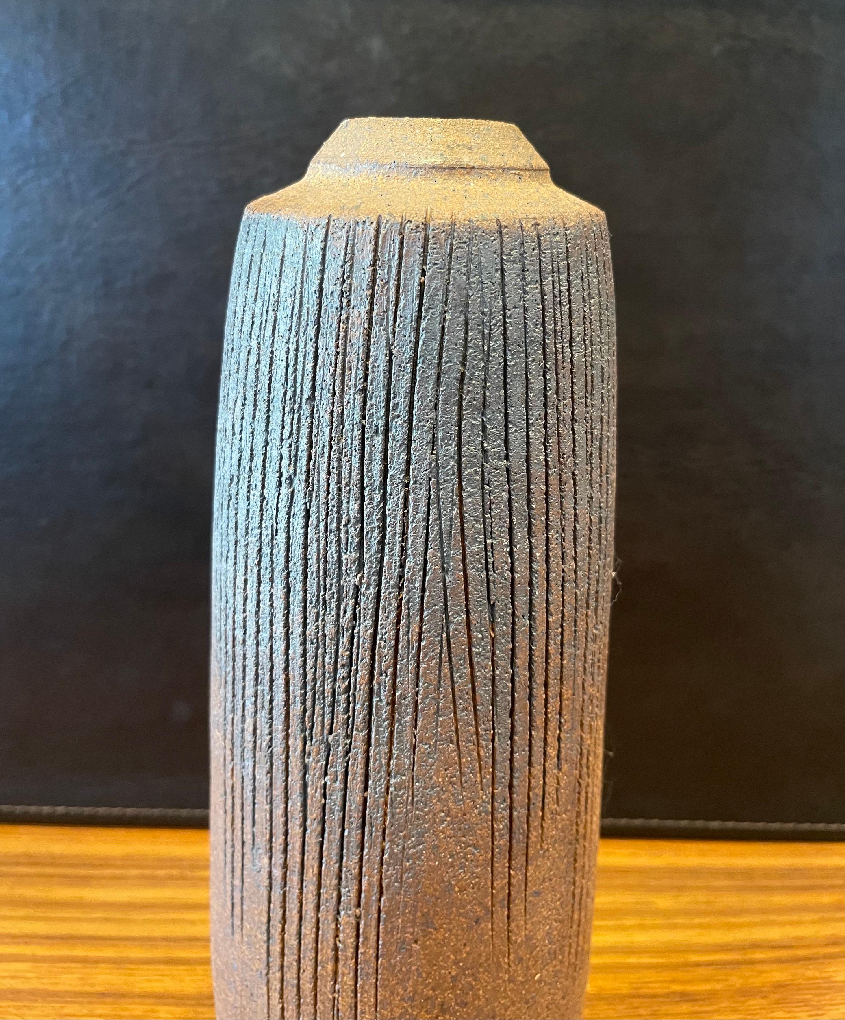 California Studio Pottery Earthenware Vase For Sale 1