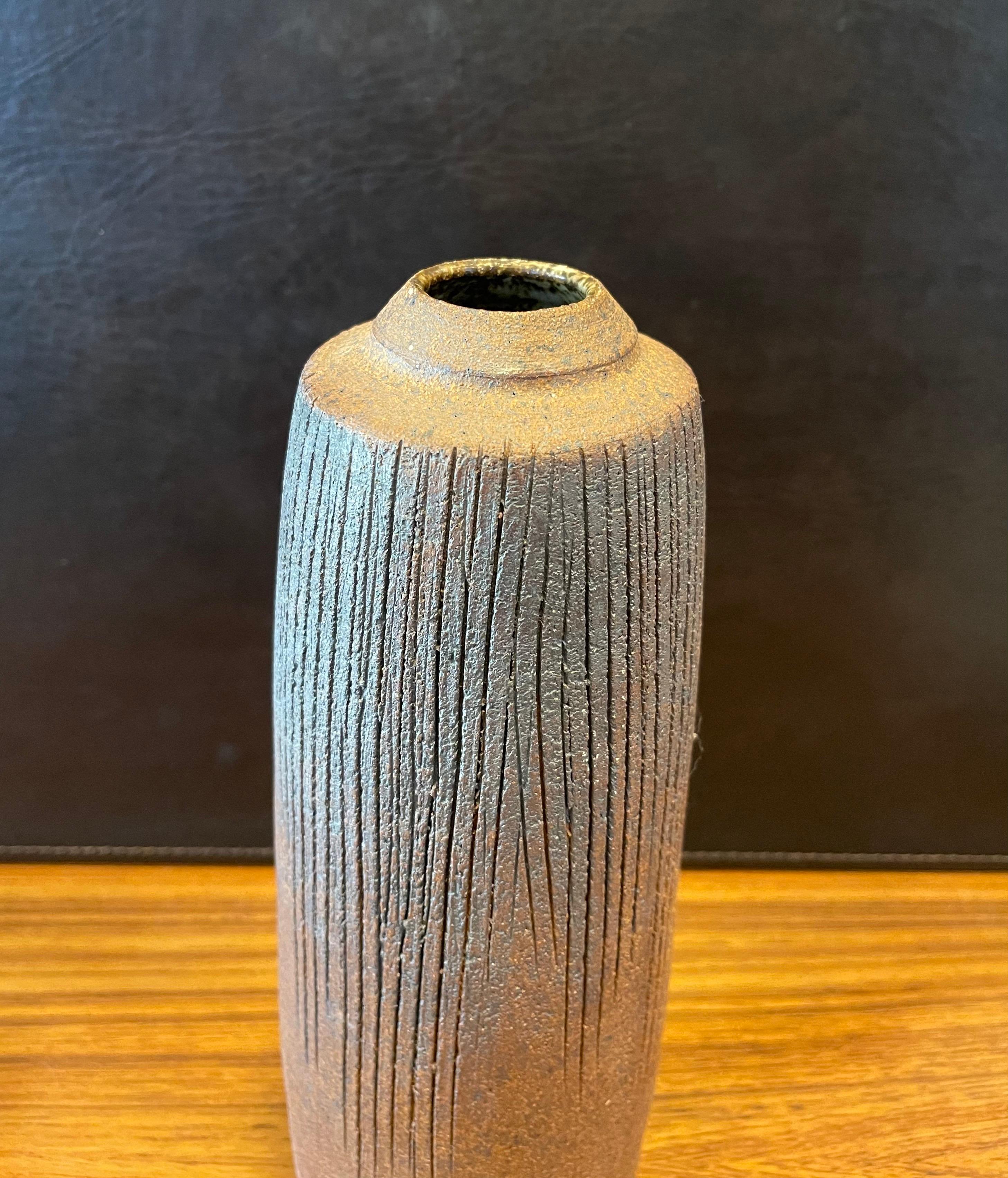 California Studio Pottery Earthenware Vase For Sale 2