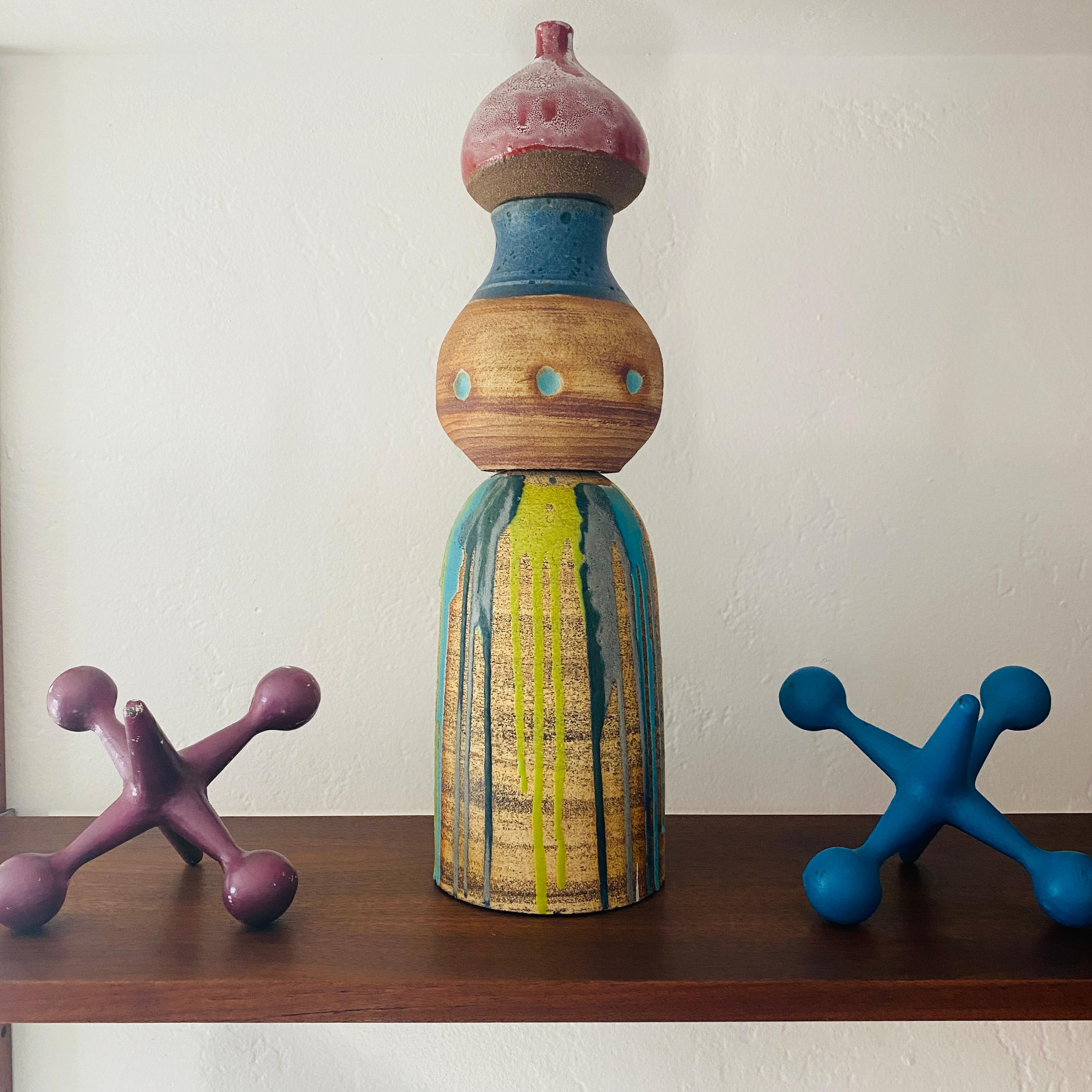 Mid-Century moderno Vaso scultoreo California Pottery di Michael Hickman in vendita