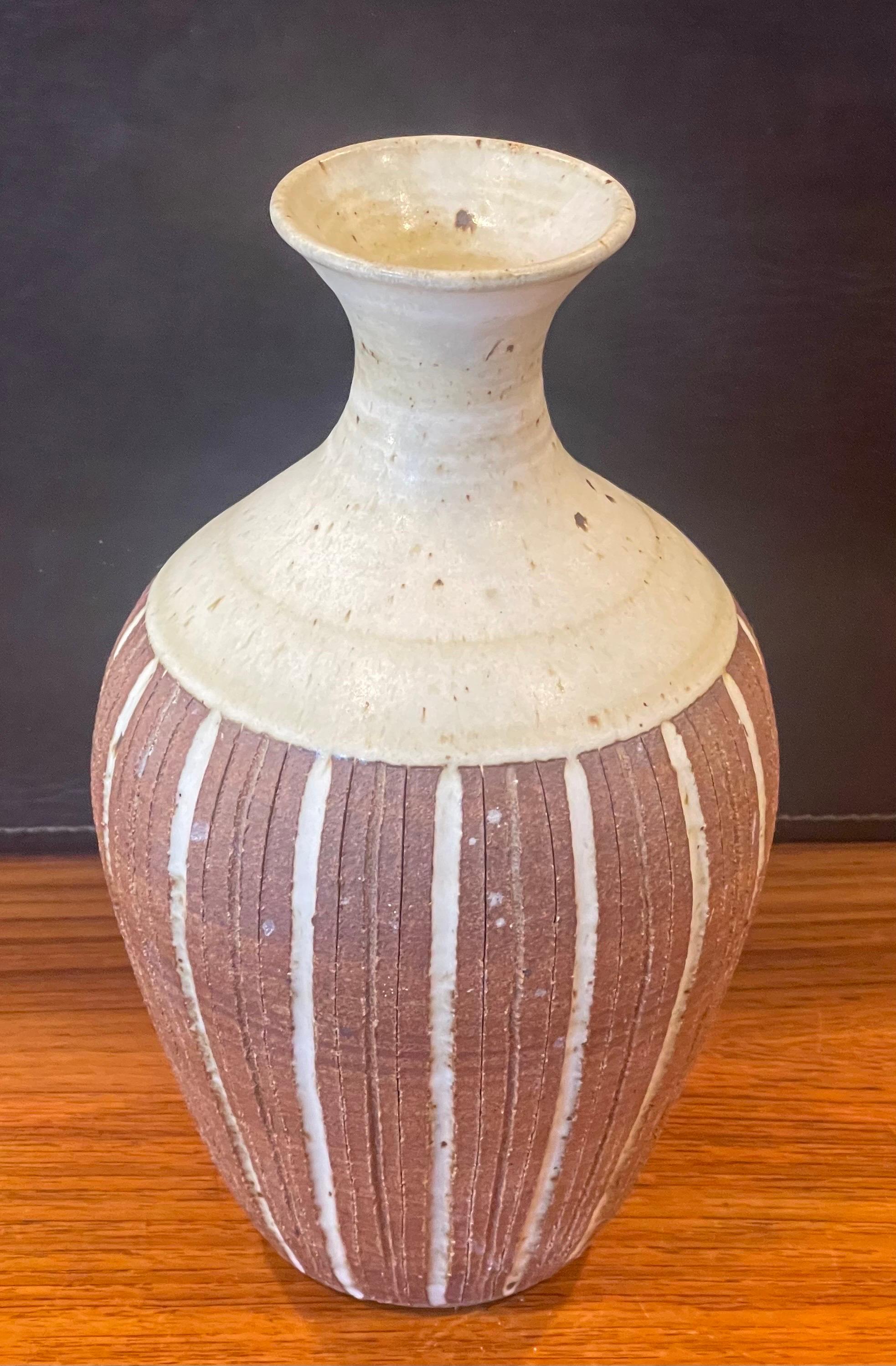 California Studio Pottery Stoneware Vase by Barbara Moorefield For Sale 5