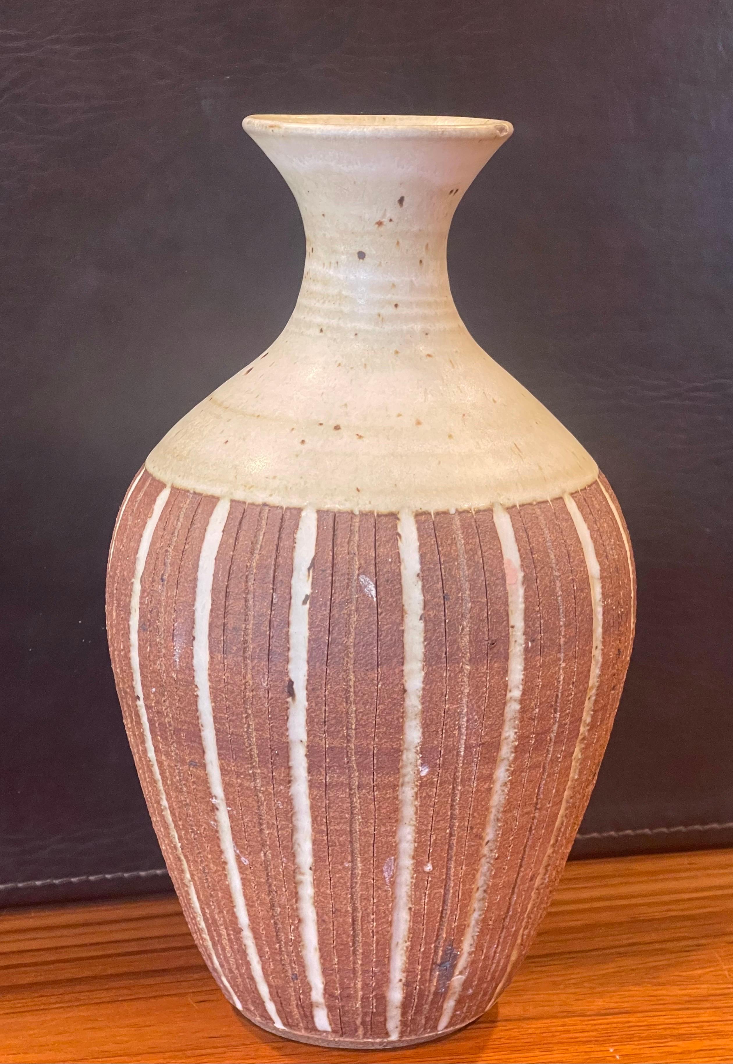 California Studio Pottery Stoneware Vase by Barbara Moorefield For Sale 6