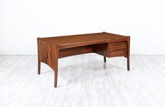 California Studio Sculpted Walnut Executive Desk by Anthony Khan