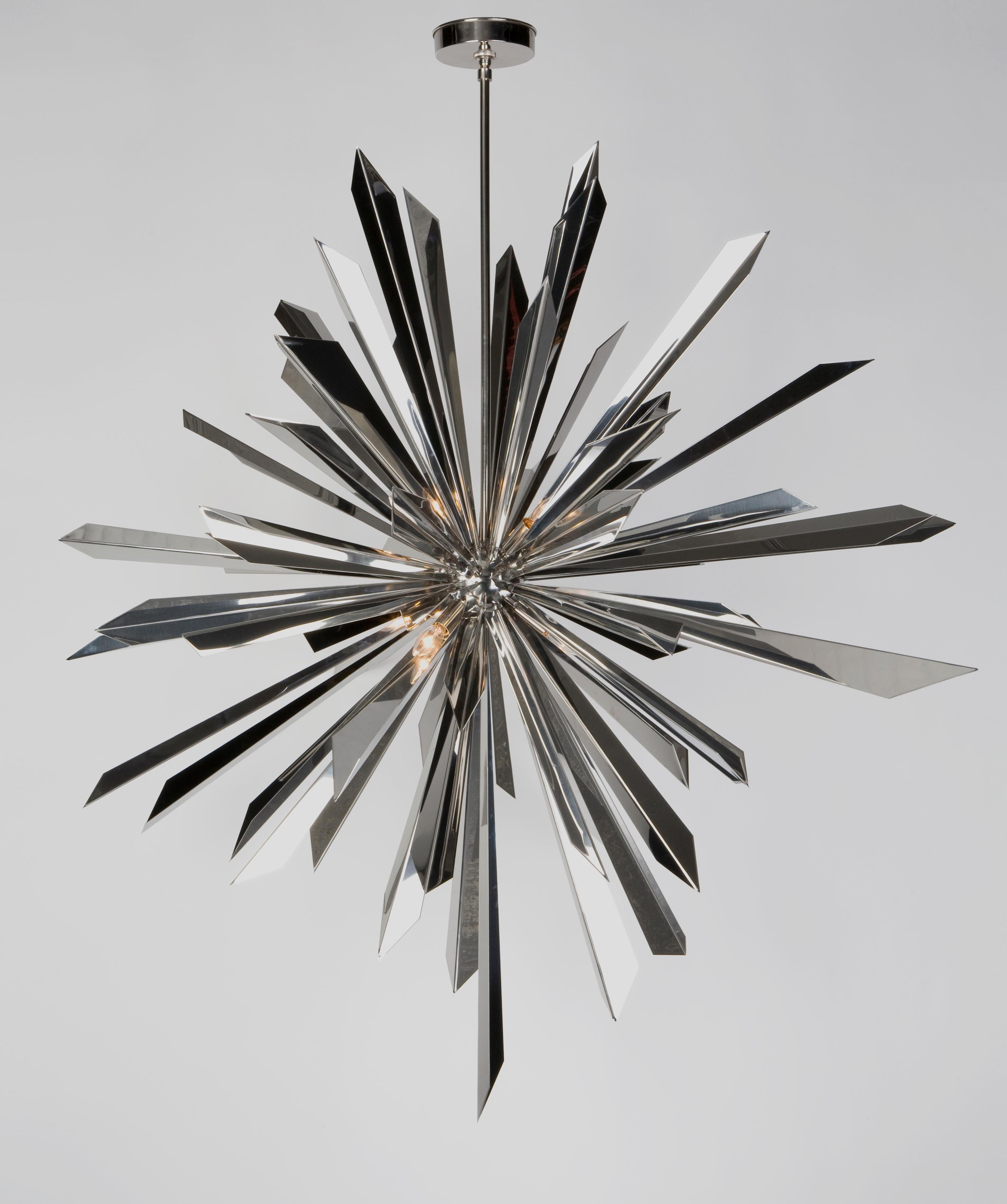 American California Sunburst 45 Chandelier designed by Tony Duquette for Remains Lighting
