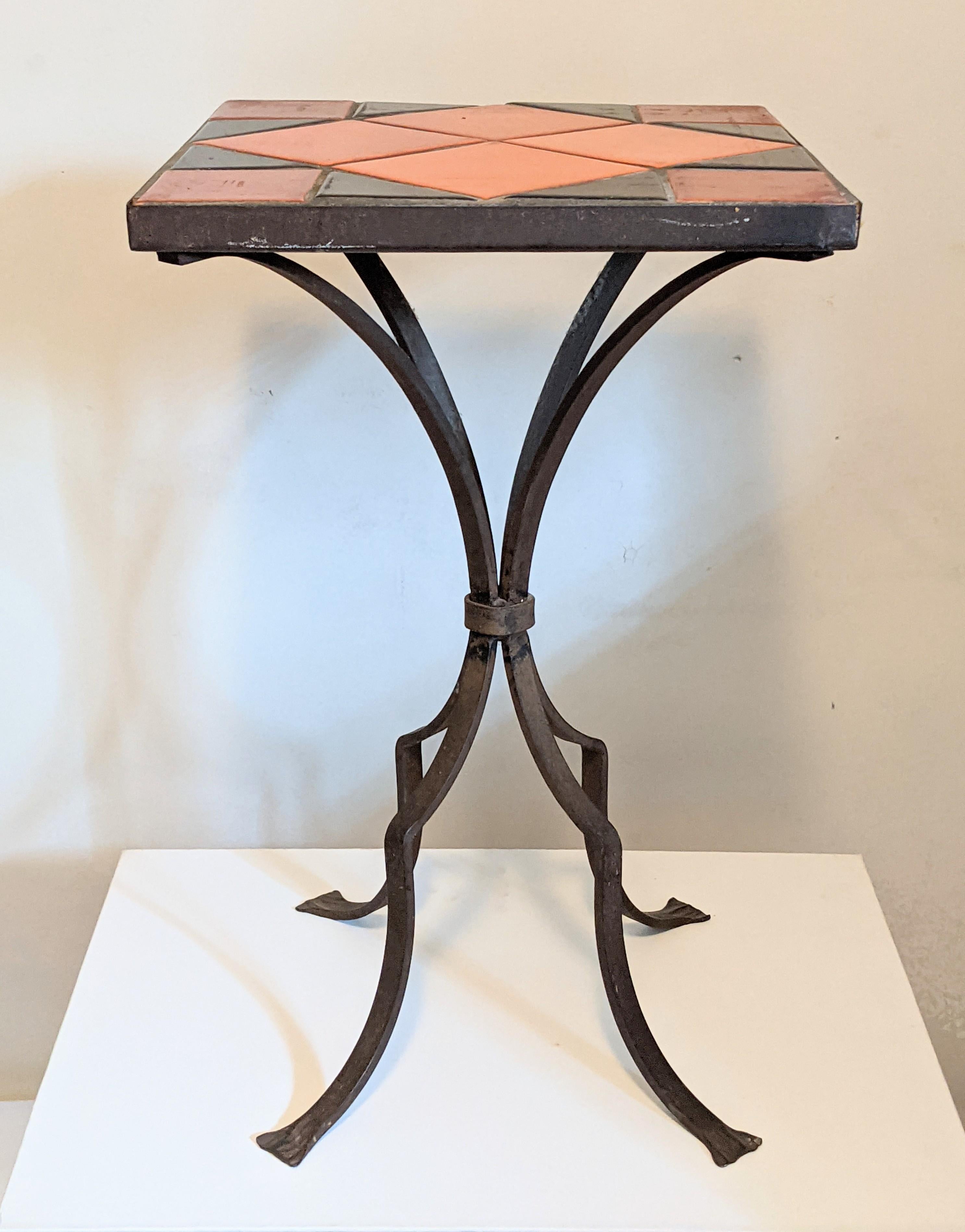 California Tile Wrought Iron Table In Excellent Condition In Riverdale, NY