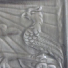 California West Coast Pottery Embossed Bird & Sunrise Pottery Pillow Vase C1950