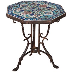 California Yellin School Octagonal Mosaic Tile Top Stand, circa 1930
