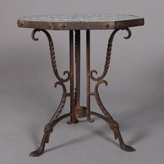 California Yellin School Octagonal Mosaic Tile Top Stand, circa 1930