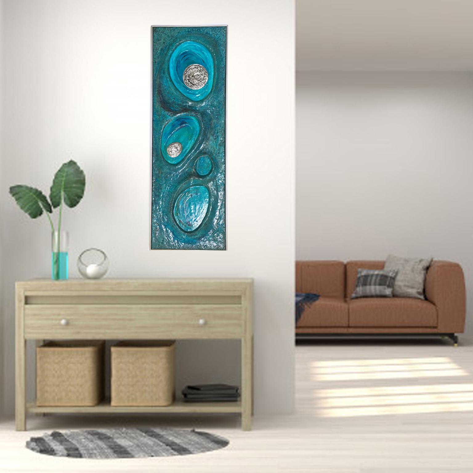 Artistics Lorraine Stelzer Résine Panneau Sculpture 3D Peinture, 1969 en vente 9