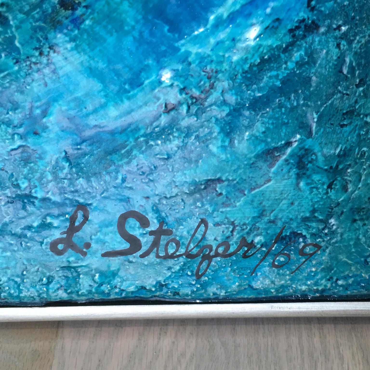 Artistics Lorraine Stelzer Résine Panneau Sculpture 3D Peinture, 1969 Excellent état - En vente à Atlanta, GA