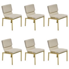 Californian Modern Dining Chairs in White Boucle Upholstery