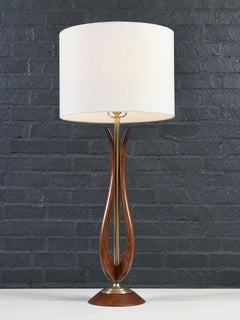 Newly Refinished - Californian Modern Sculpted Table Lamp by Roller Lamp Co.