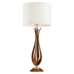 Newly Refinished - Californian Modern Sculpted Table Lamp by Roller Lamp Co.