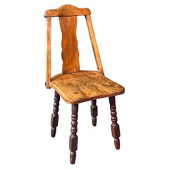 Californian Monterey Spanish Revival Maple Side Chair w/ Turned Legs