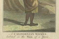 Californian Woman in Deerskin Dress, Indigenous Portrait – Engraving 1780