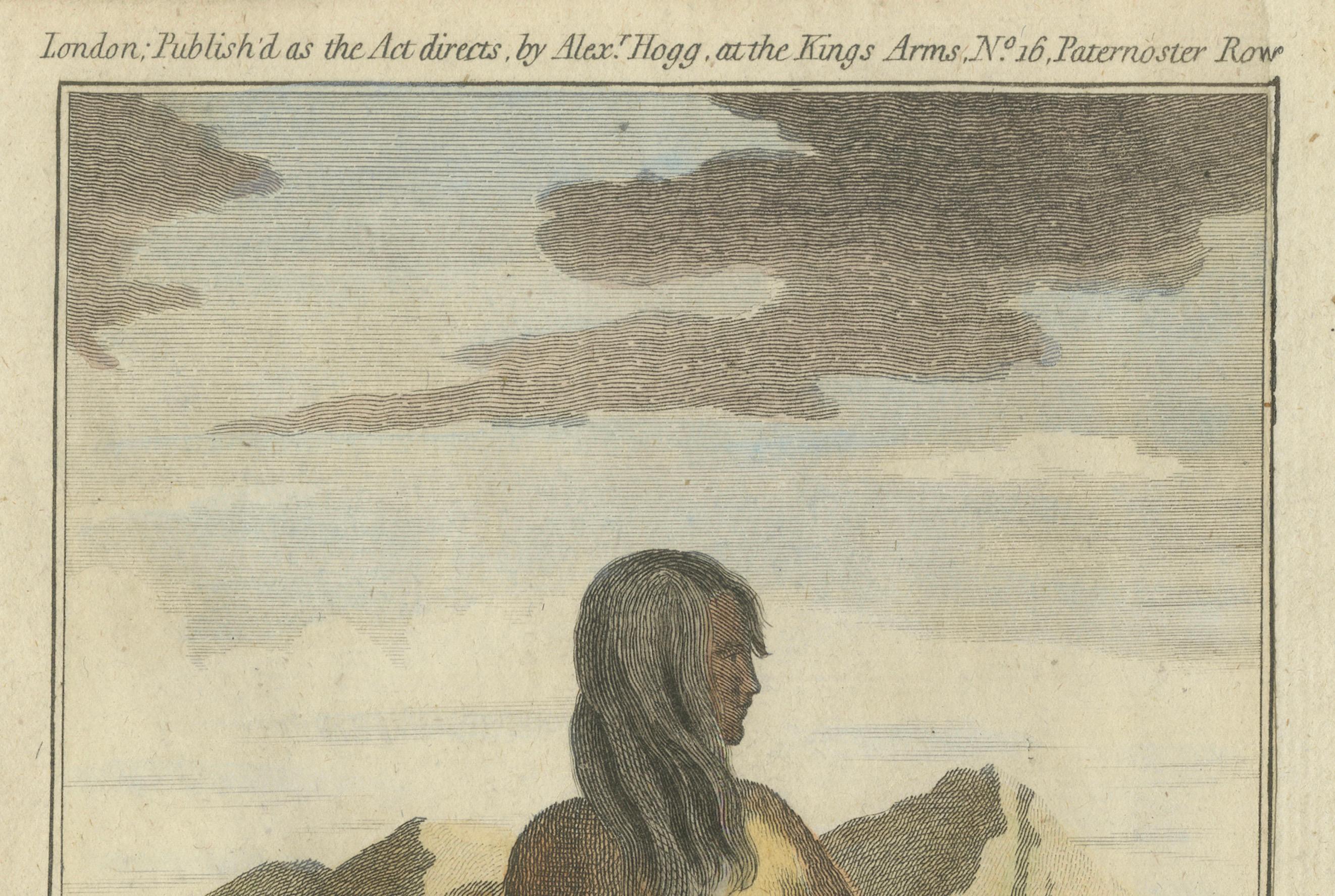 Californian Woman in Deerskin Dress, Indigenous Portrait – Engraving 1780
