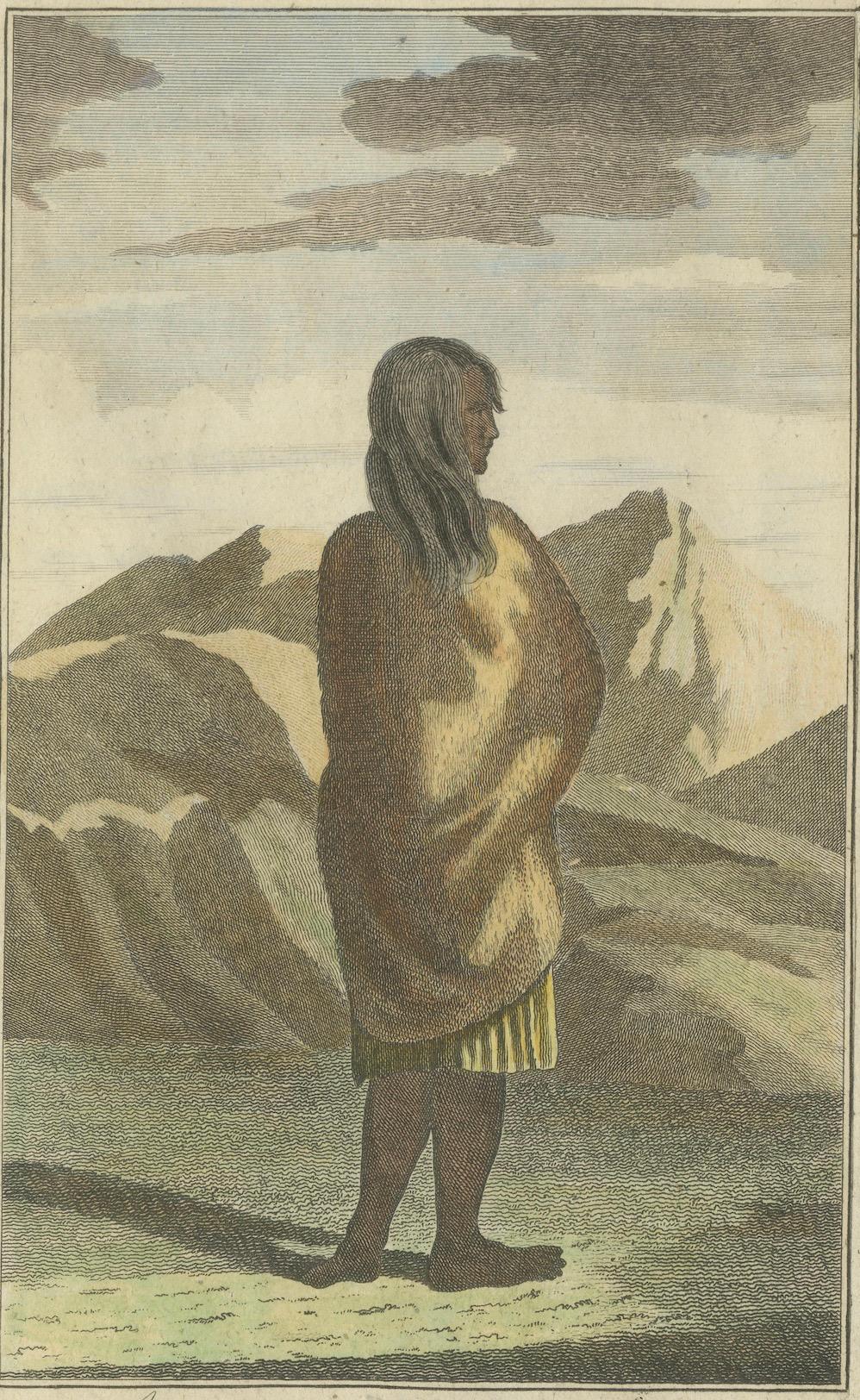 Californian Woman in Deerskin Dress, Indigenous Portrait – Engraving 1780