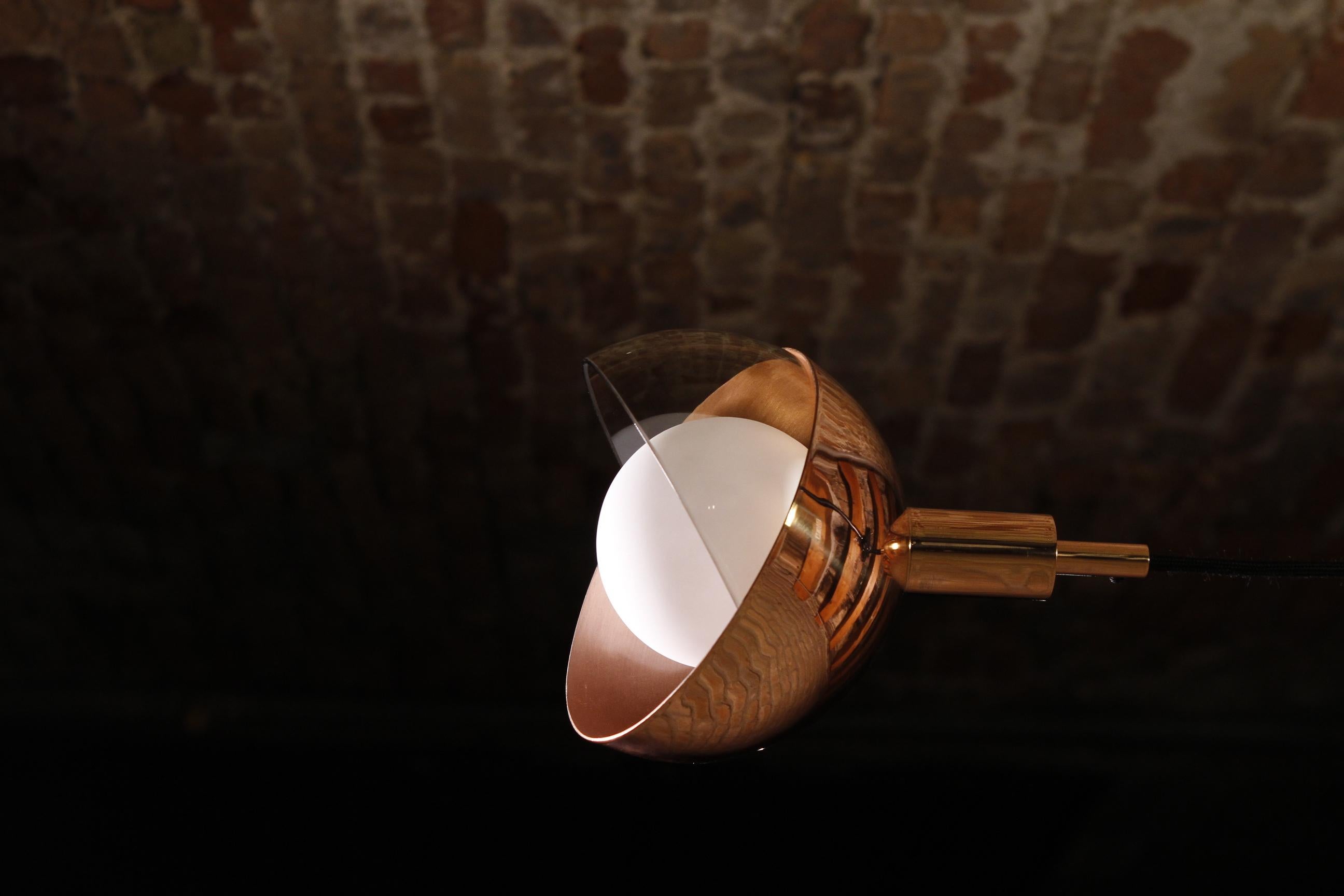 Calimero Small by Dan Yeffet — Murano Blown Glass & Copper Pendant Lamp In New Condition For Sale In London, GB