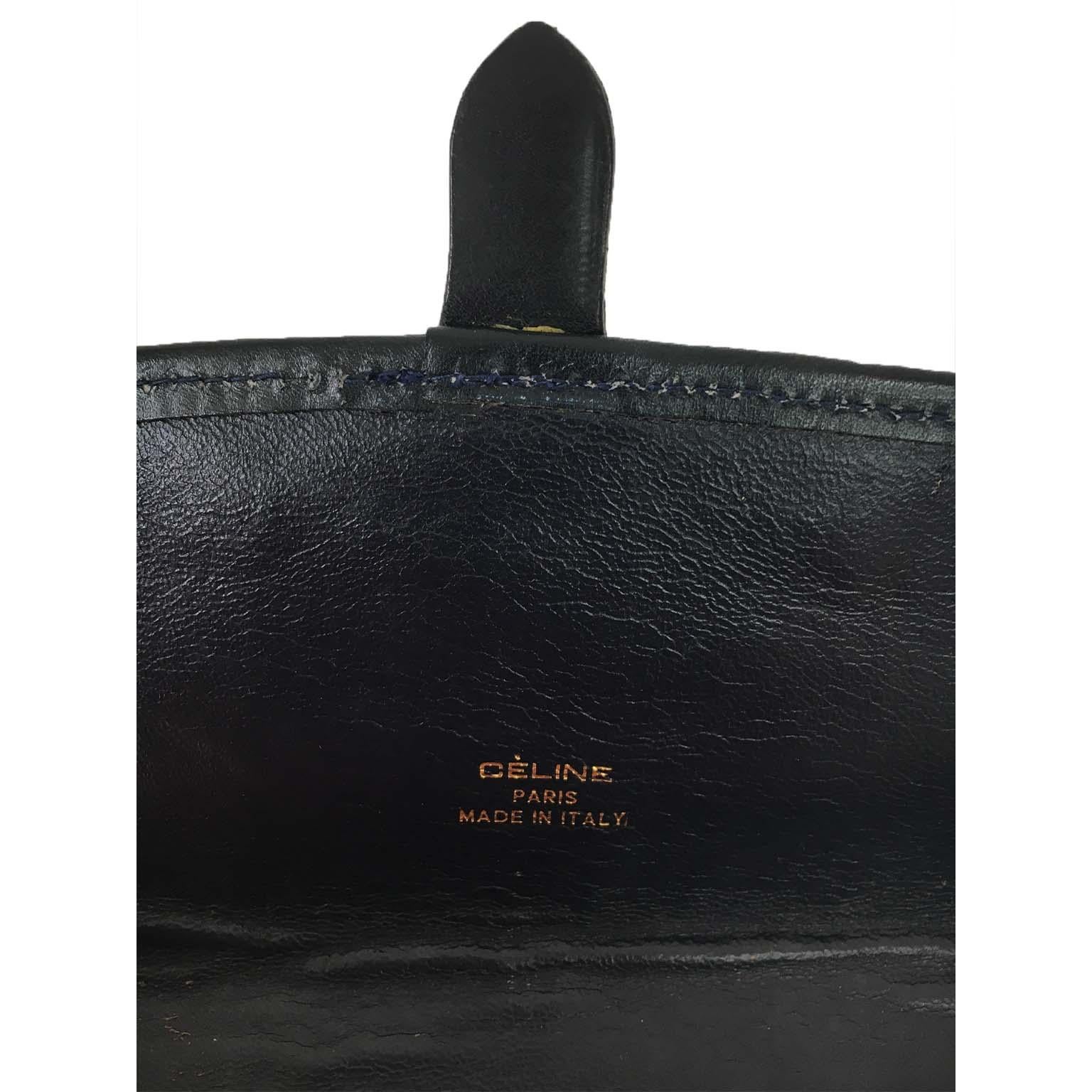Nero Caline Navy Monogram Pochette Borsa in tela anni '70