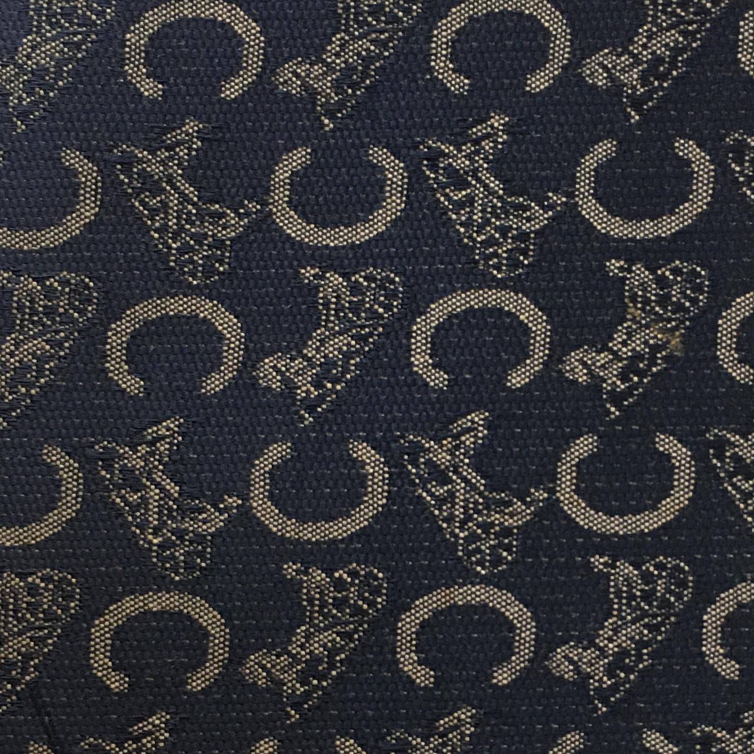 Caline Navy Monogram Pochette Borsa in tela anni '70 1
