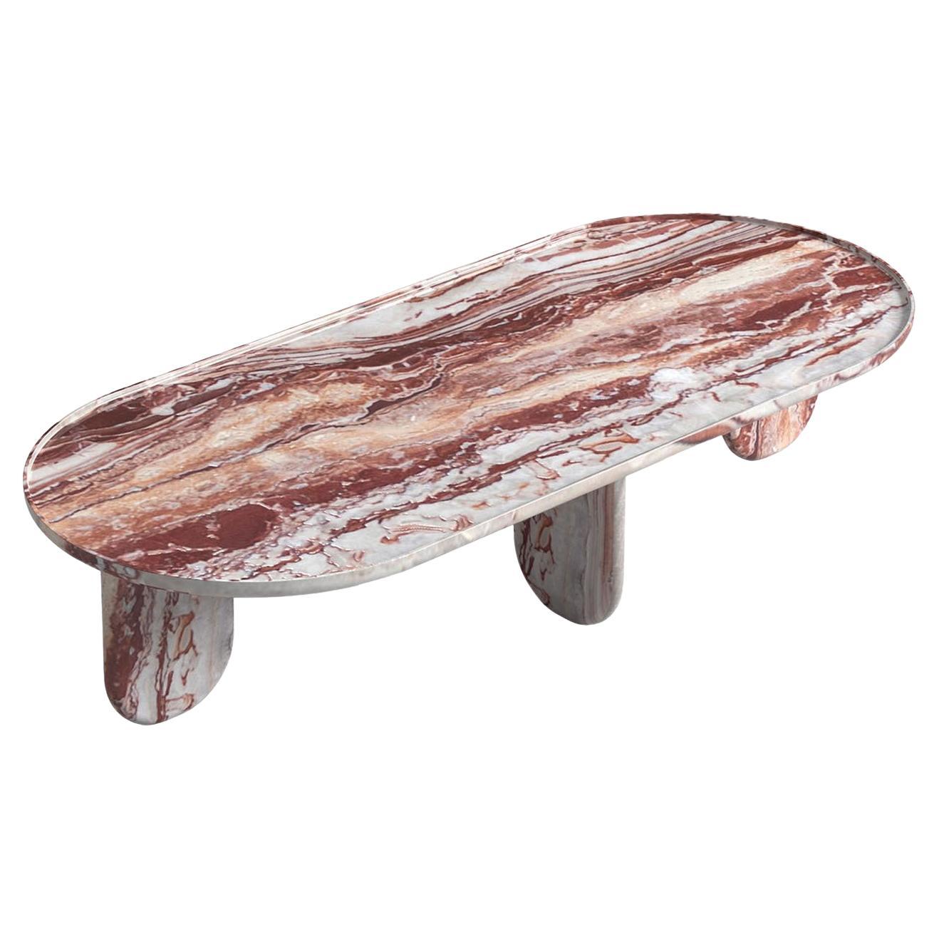 Table basse d'extérieur Calipso 45 rouge arabescato orobico en marbre par CPRN Homood