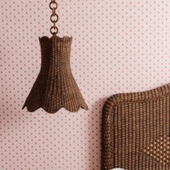 Calla Bell Hand-Woven Wicker Trumpet Pendant Light - 35cm