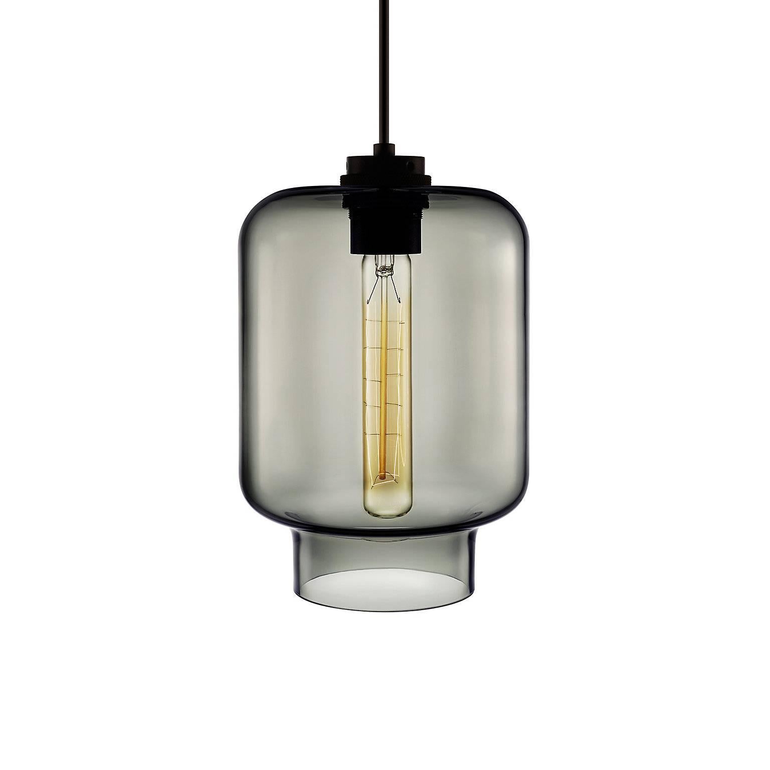 American Calla Crystal Handblown Modern Glass Pendant Light, Made in the USA For Sale